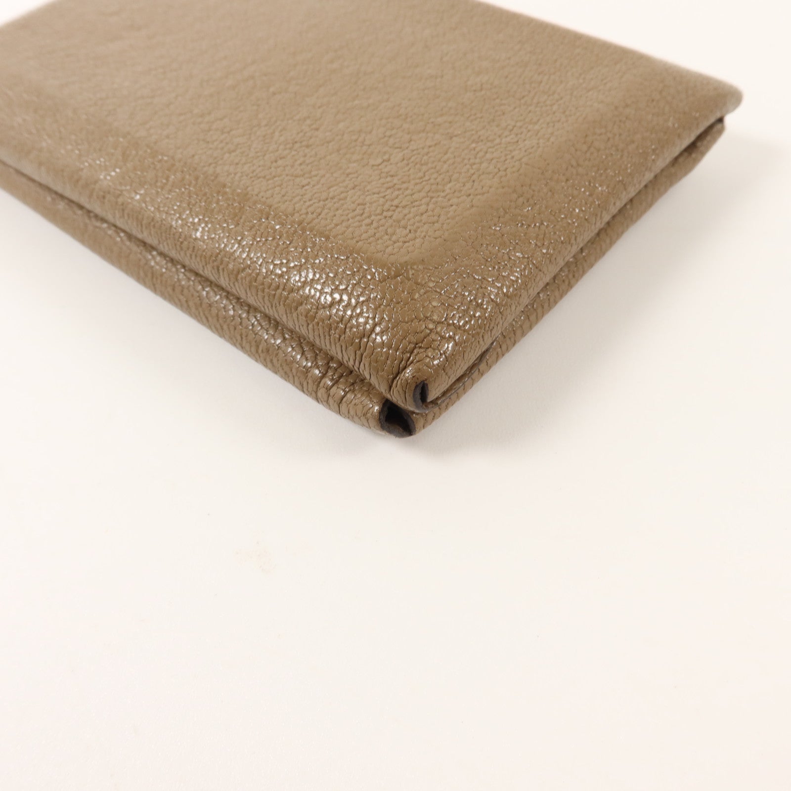 HERMES Chevre皮革Calvi Duo Compact Card Holder卡片套Etoupe