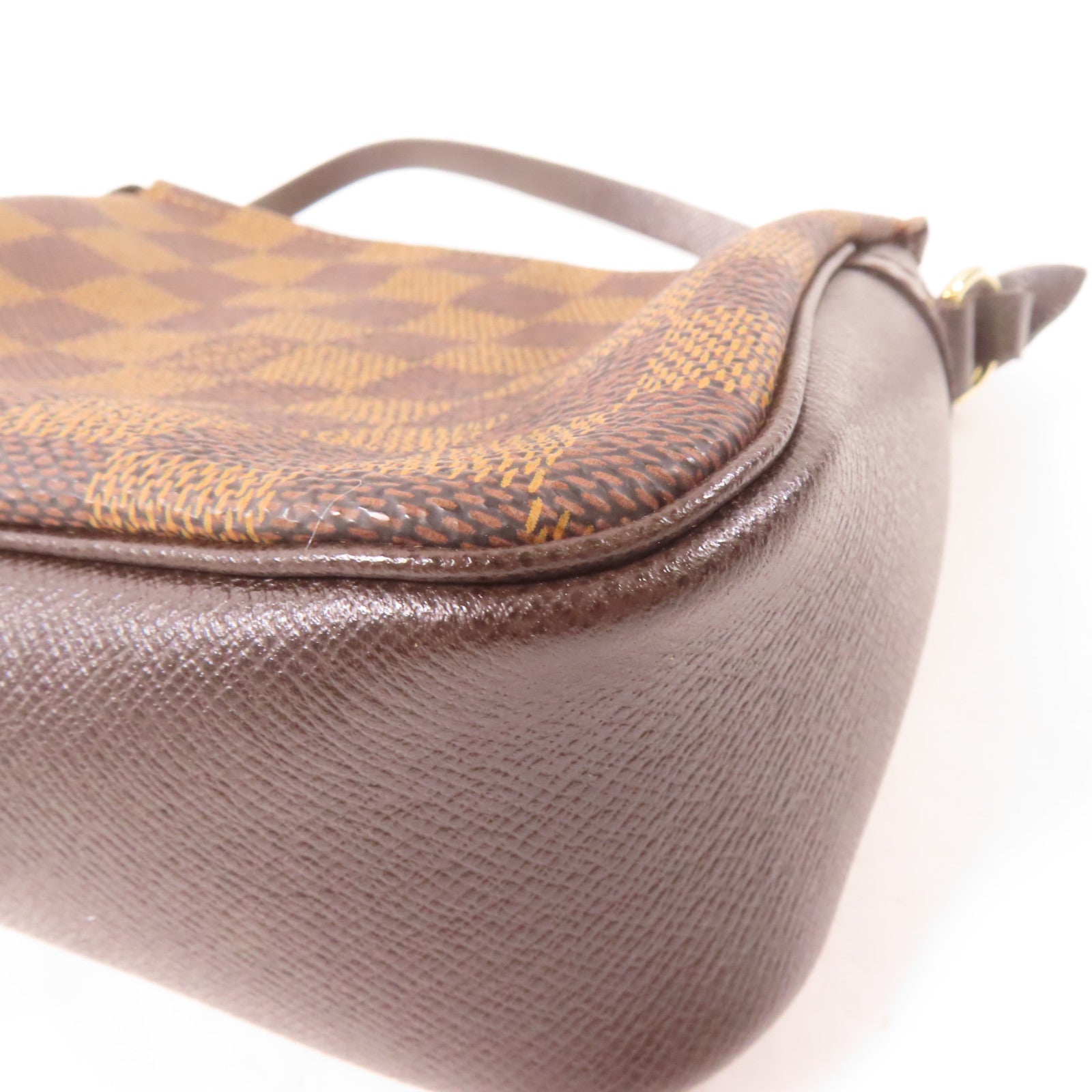 LOUIS VUITTON Damier Ebene Pochette Accessories金扣手挽袋啡色