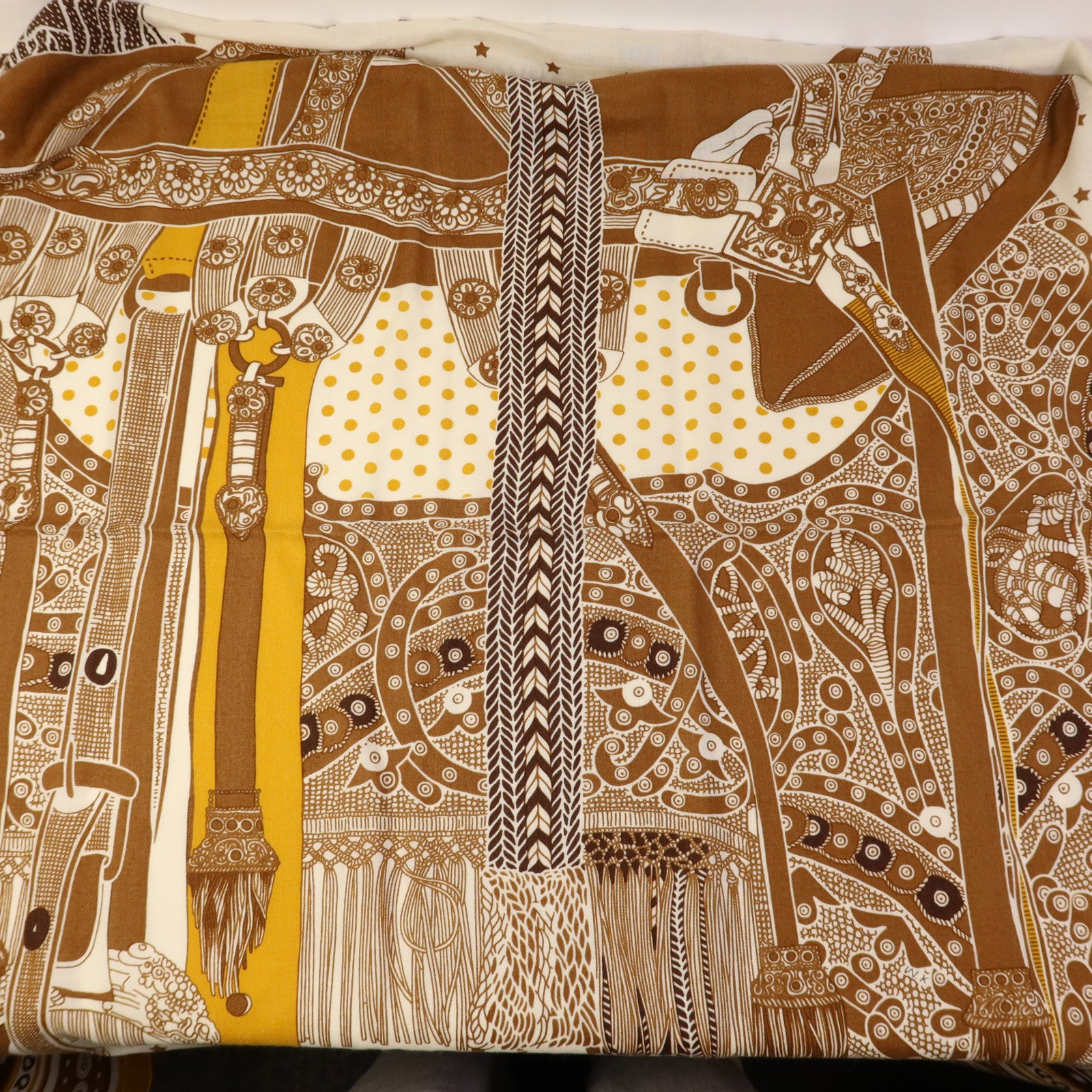 HERMES 羊絨/絲質Scarf 140X140絲巾