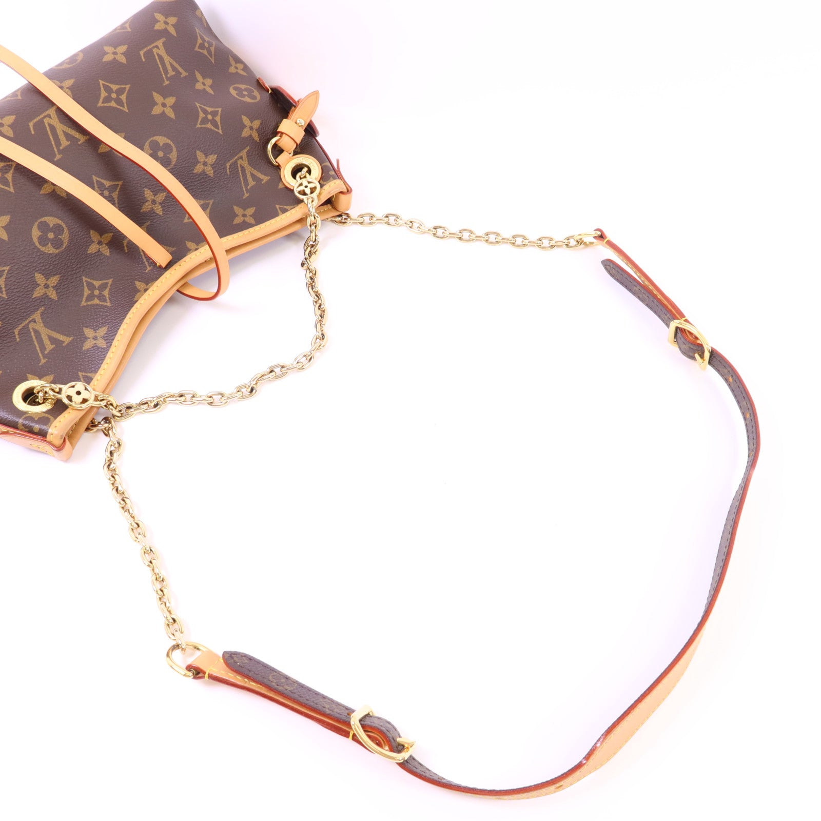 LOUIS VUITTON Monogram CarryAll BB金扣鏈帶肩背袋