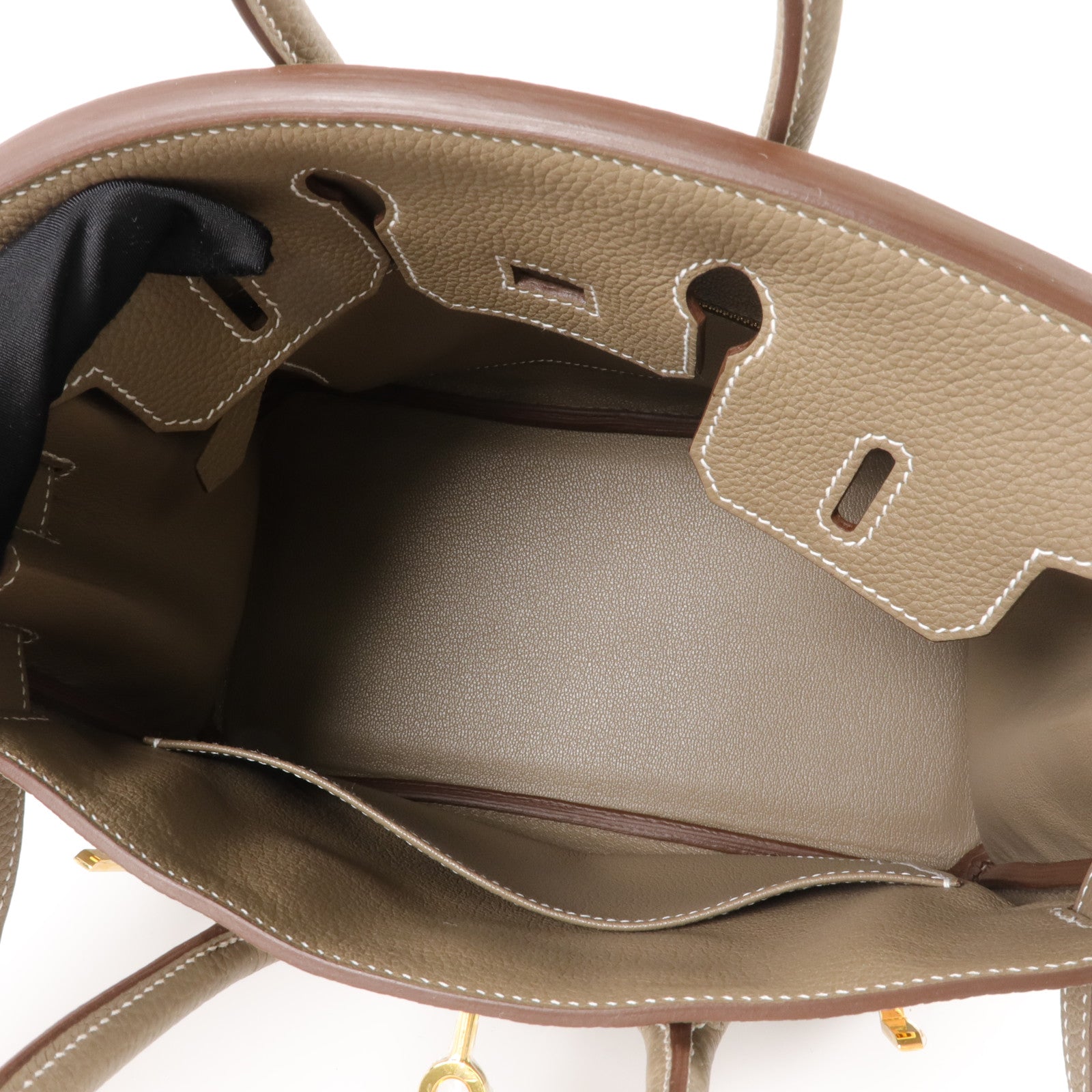 HERMES Togo皮革Birkin 25手挽袋Etoupe