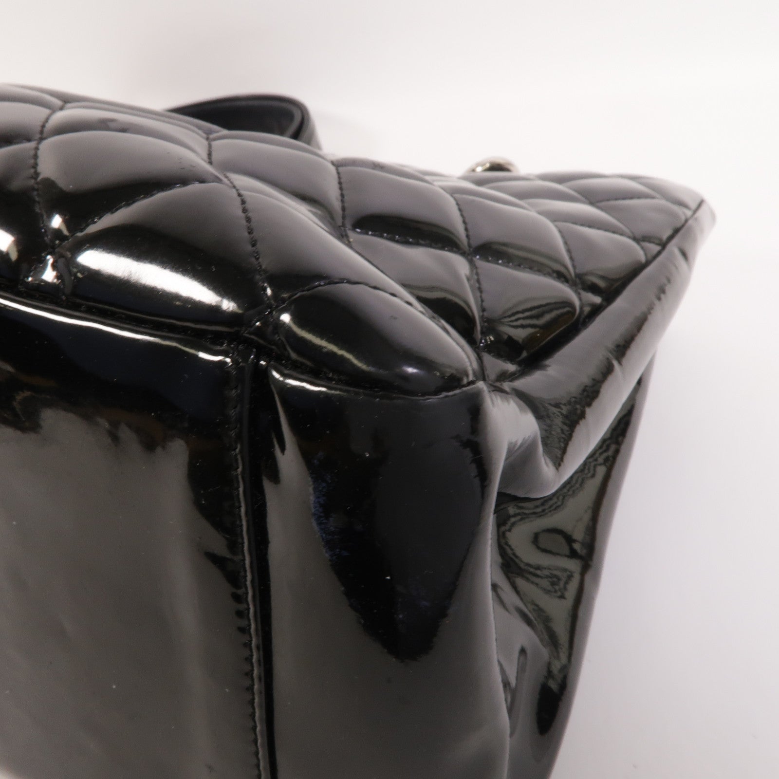 CHANEL 漆皮皮革GST Grand Shopping Tote Bag鏈帶肩背袋