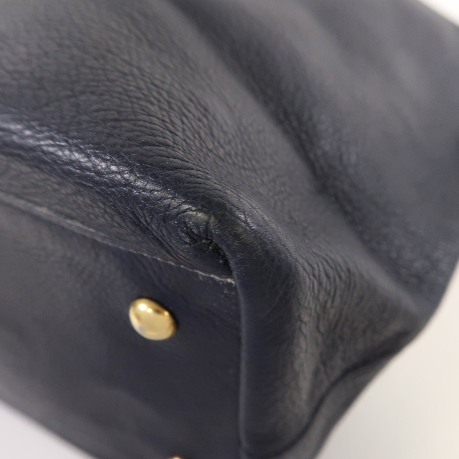 YVES SAINT LAURENT 牛皮皮革Shoulder Bag金扣肩背袋藍色