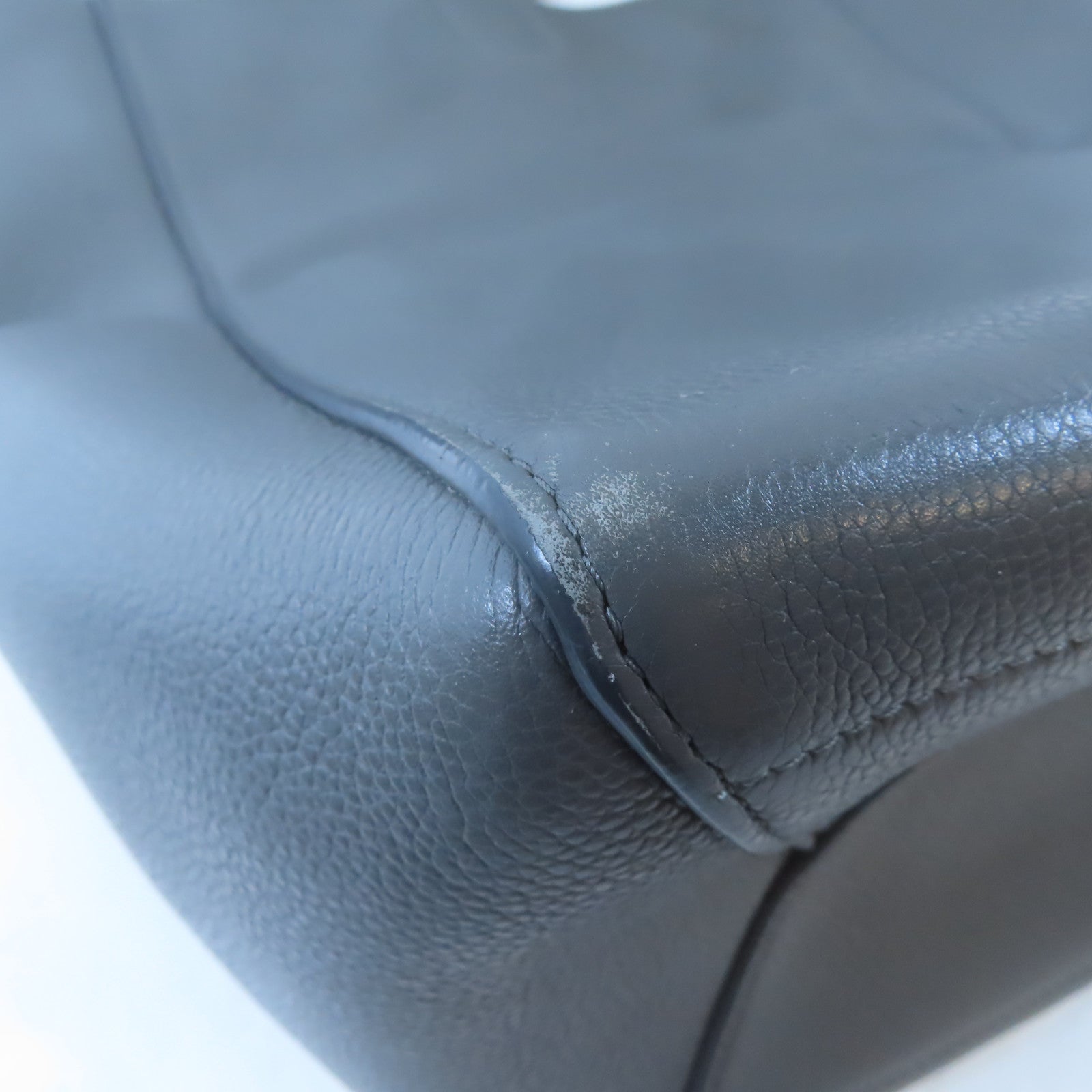 CELINE 牛皮皮革Shoulder Bag金扣肩背袋灰色