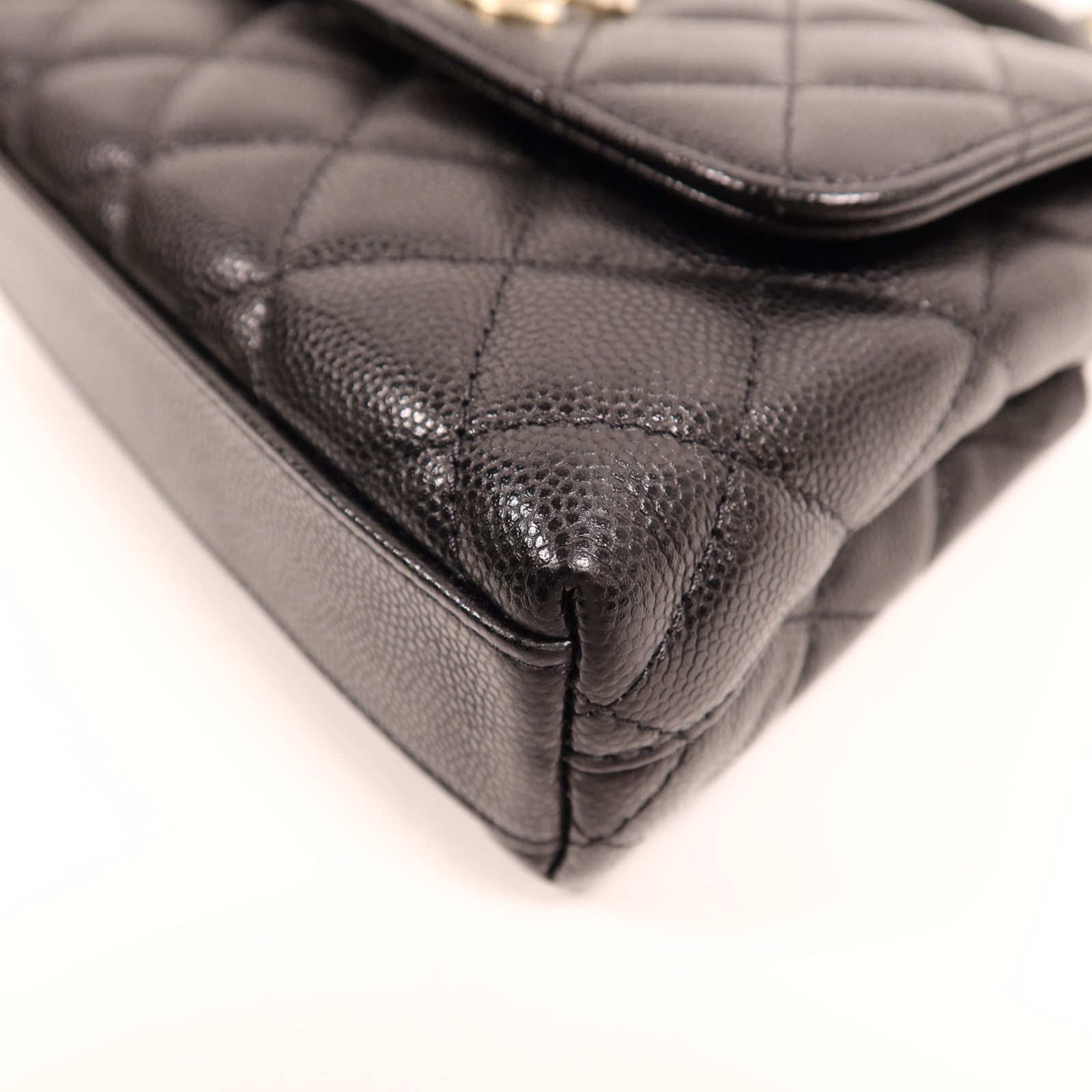 CHANEL 牛皮皮革Mirco Coco Handle金扣鏈帶肩背袋