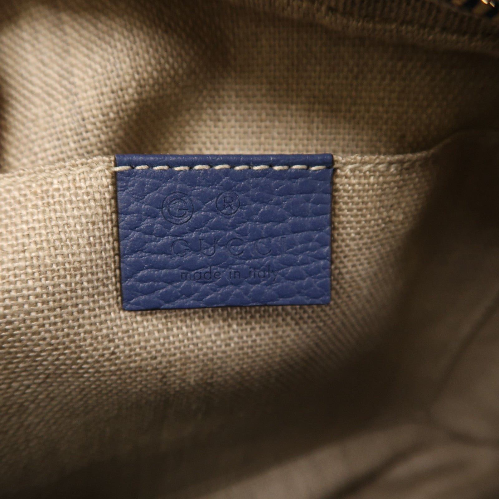 GUCCI GHW Shoulder Bag 449413 GG Canvas Brown Blue