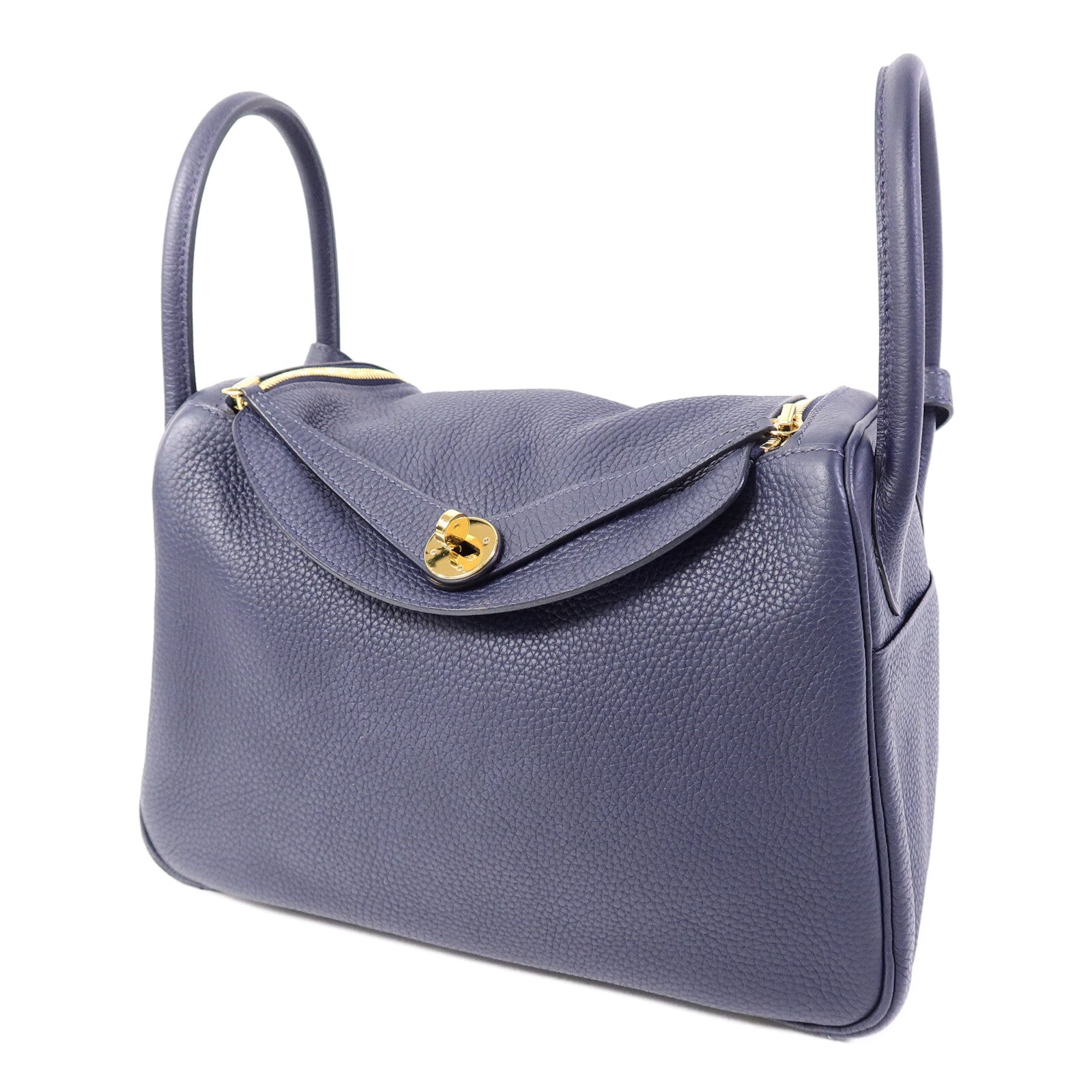 HERMES Togo皮革Lindy 30肩背袋Blue Nuit