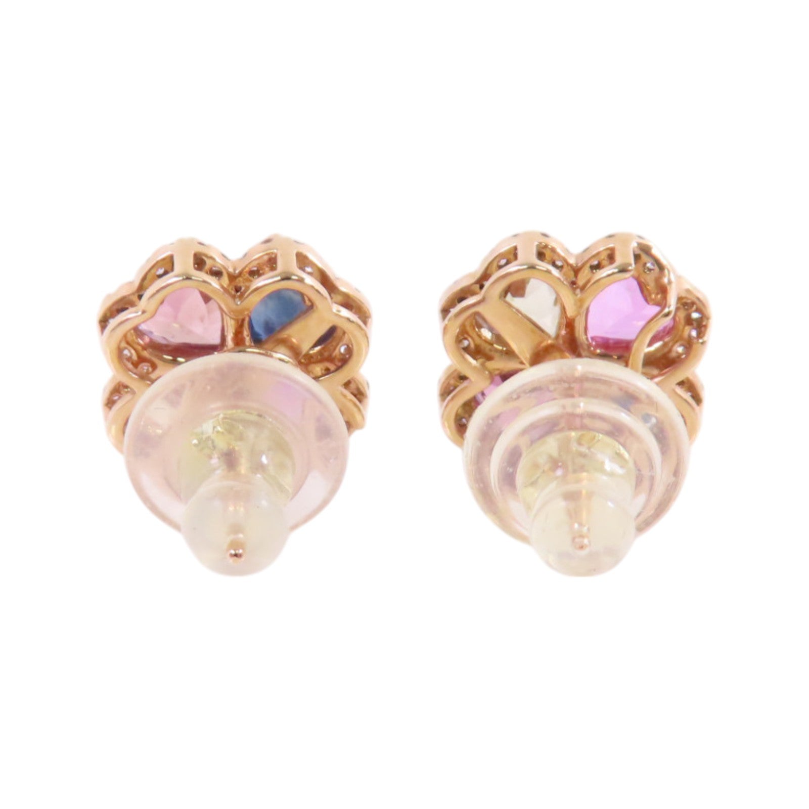 JEWELRY 18K玫瑰金/彩色藍寶石/鑽石Multi Sapphire Diamond Earrings耳環