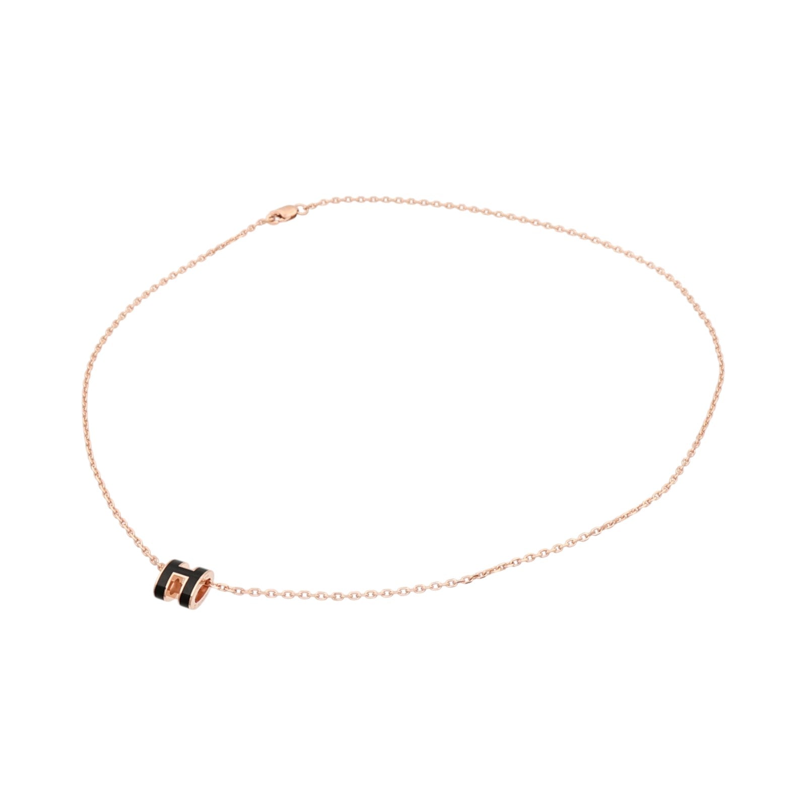 HERMES 金屬/琺瑯Mini Pop H Necklace項鍊Noir