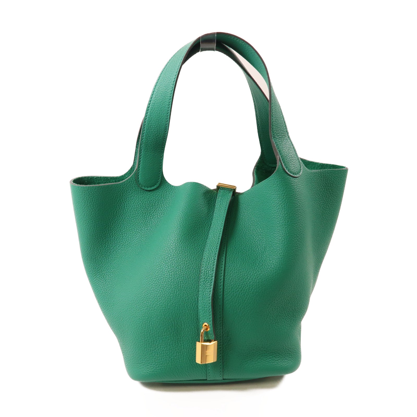 HERMES Clemence皮革Picotin18金扣手挽袋vert vertigo