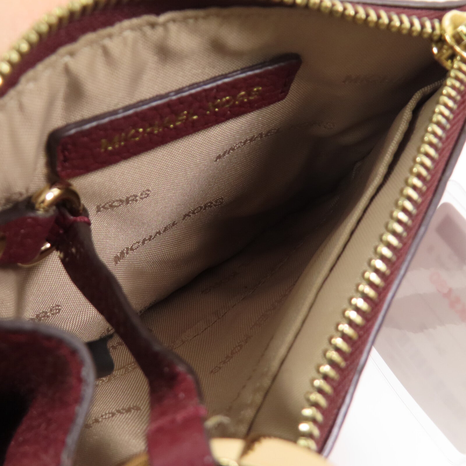 Michael Kors 牛皮皮革Card Case with Handle金扣卡套