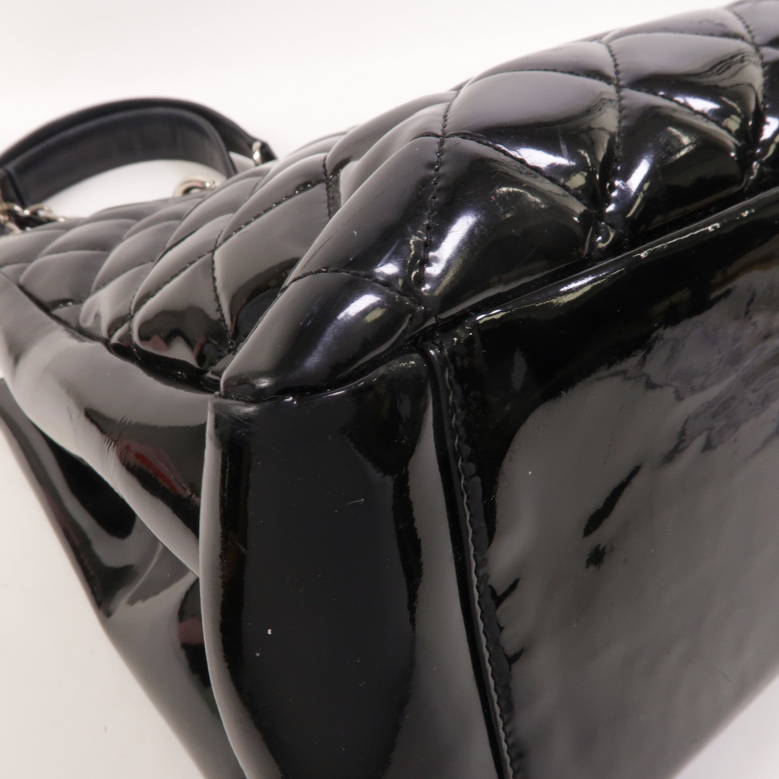 CHANEL 漆皮皮革GST Grand Shopping Tote Bag鏈帶肩背袋
