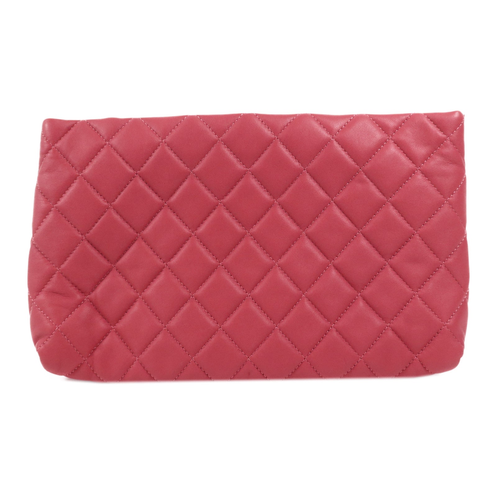 CHANEL 羊皮皮革Pouch銀扣手拿包