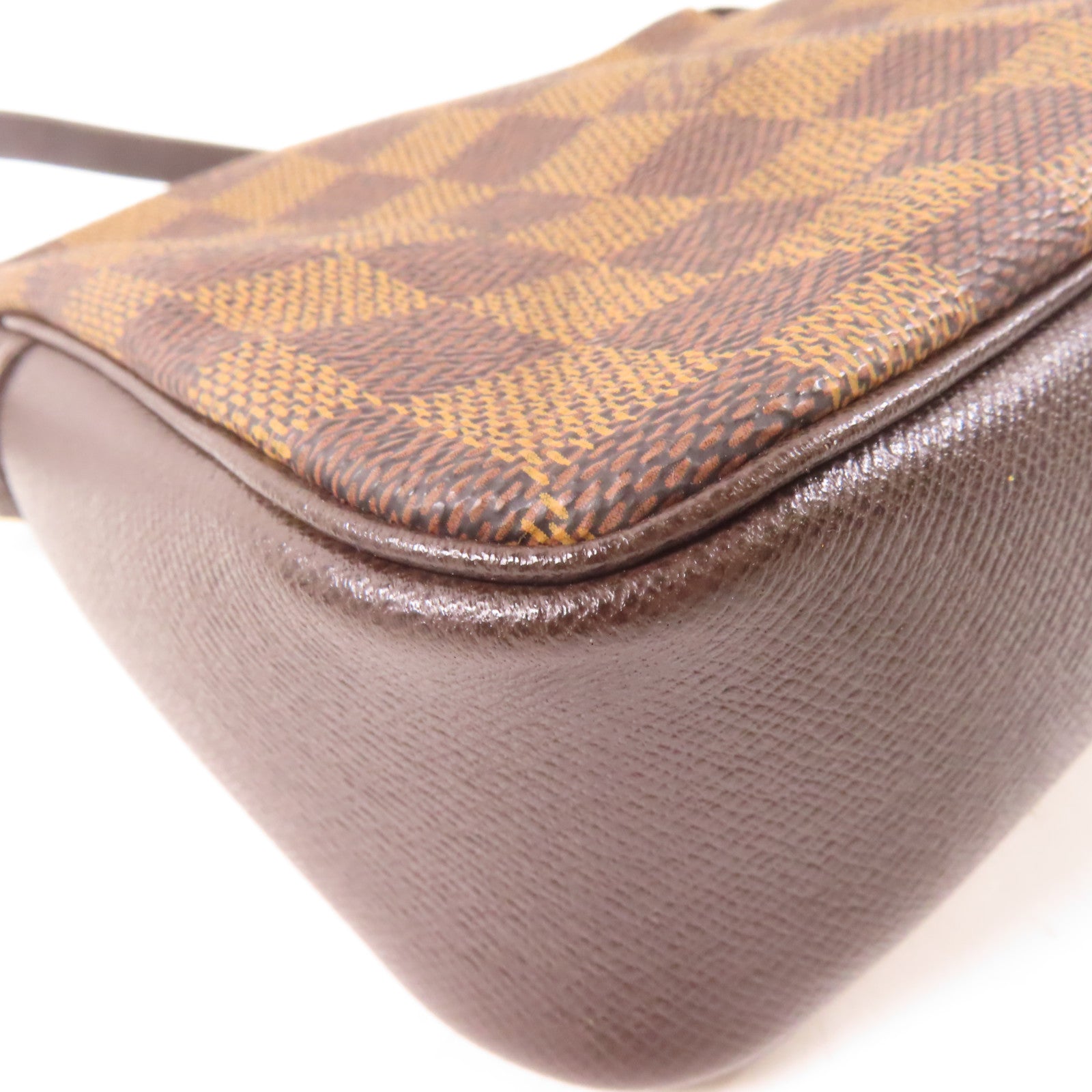 LOUIS VUITTON Damier Ebene Pochette Accessories金扣手挽袋啡色