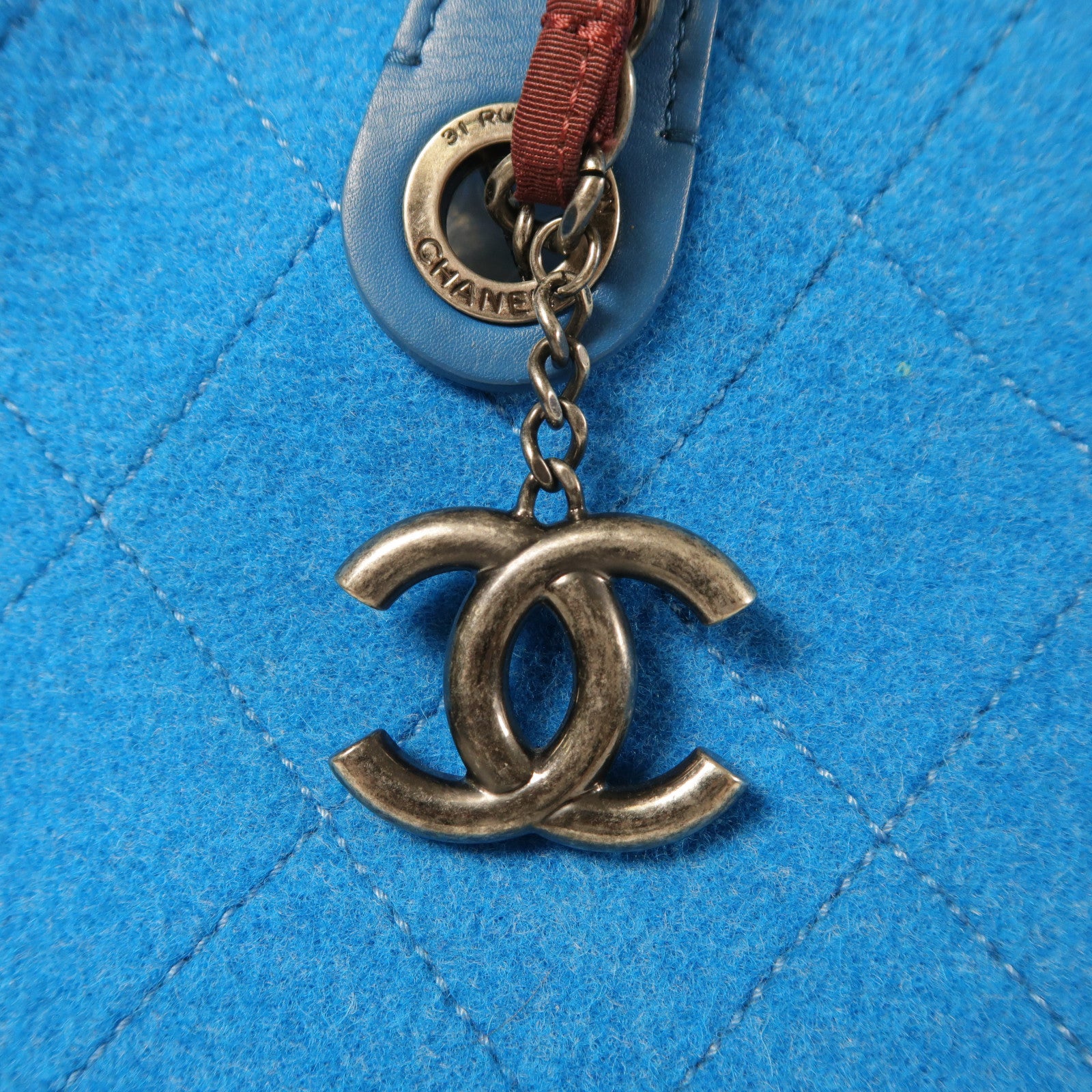 CHANEL 羊毛Chain Shoulder鏈帶手挽肩背兩用袋