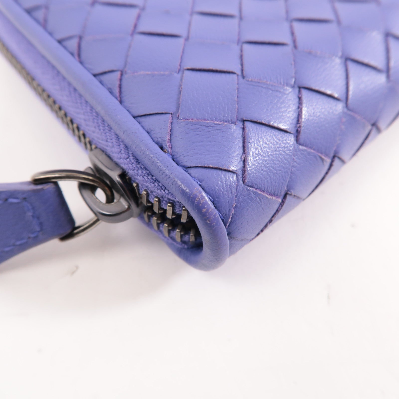 BOTTEGA VENETA 【激減優惠】織紋皮革Zipped Long Wallet長錢包紫色
