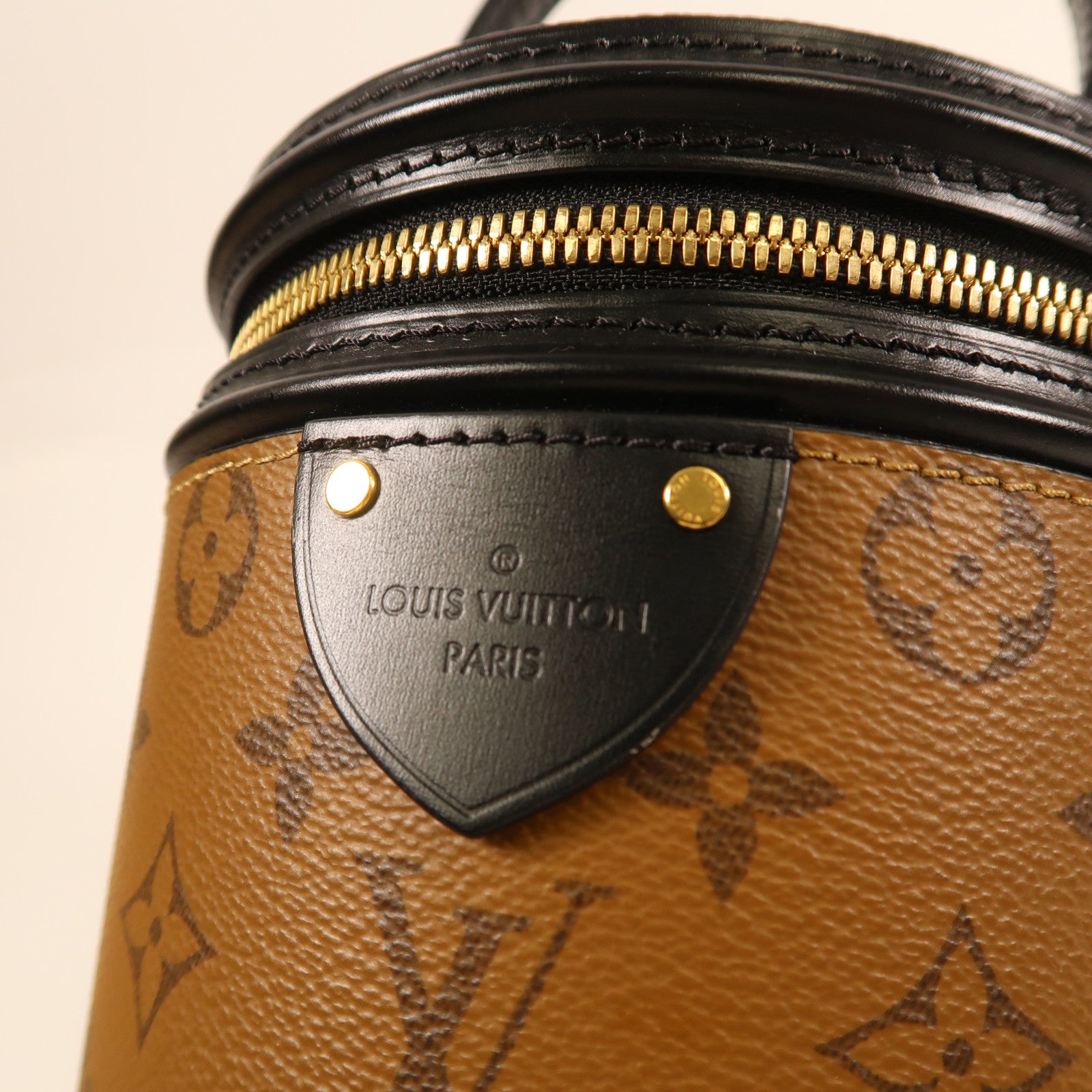LOUIS VUITTON Monogram Reverse Cannes金扣手挽肩背兩用袋