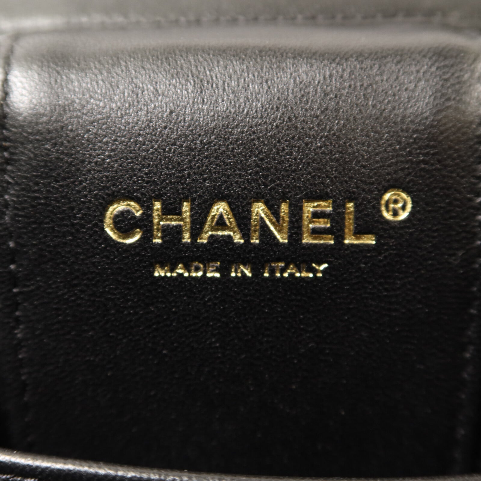 CHANEL 羊皮皮革Vanity Case金扣鏈帶手挽肩背兩用袋