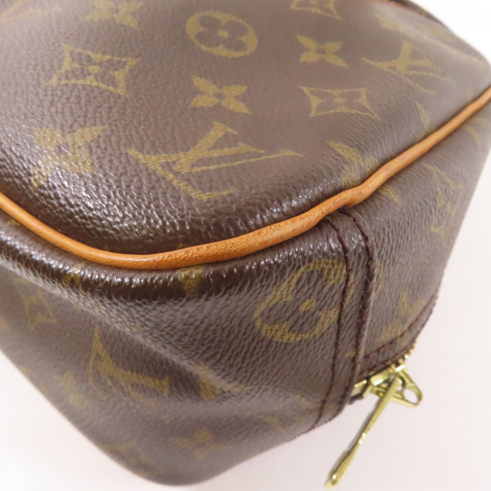 LOUIS VUITTON Monogram Trouville金扣手挽袋棕色