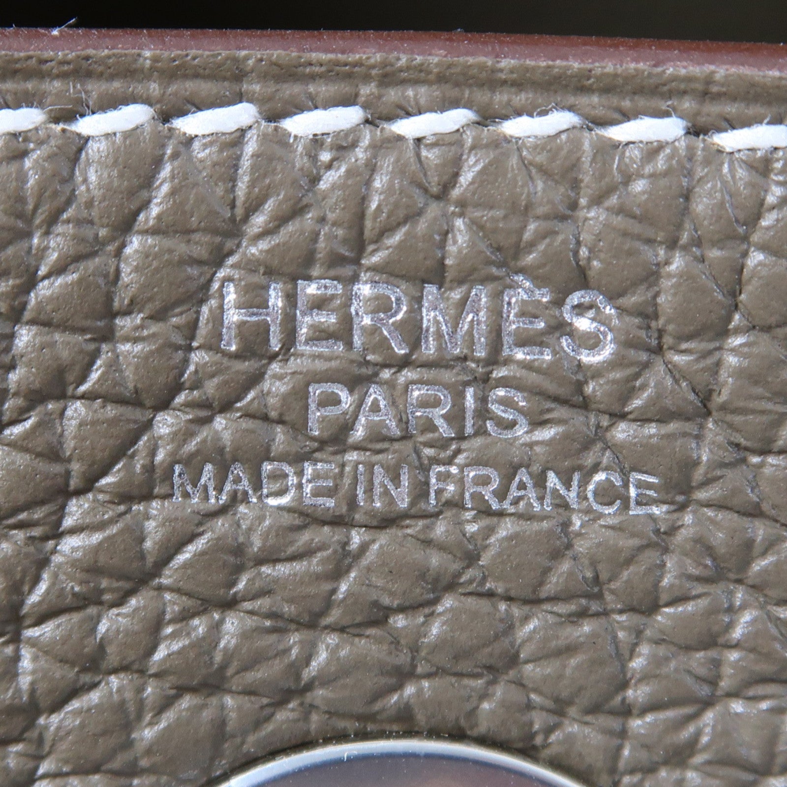 HERMES Clemence皮革Lindy 26銀扣手挽肩背兩用袋Etoupe大象灰色