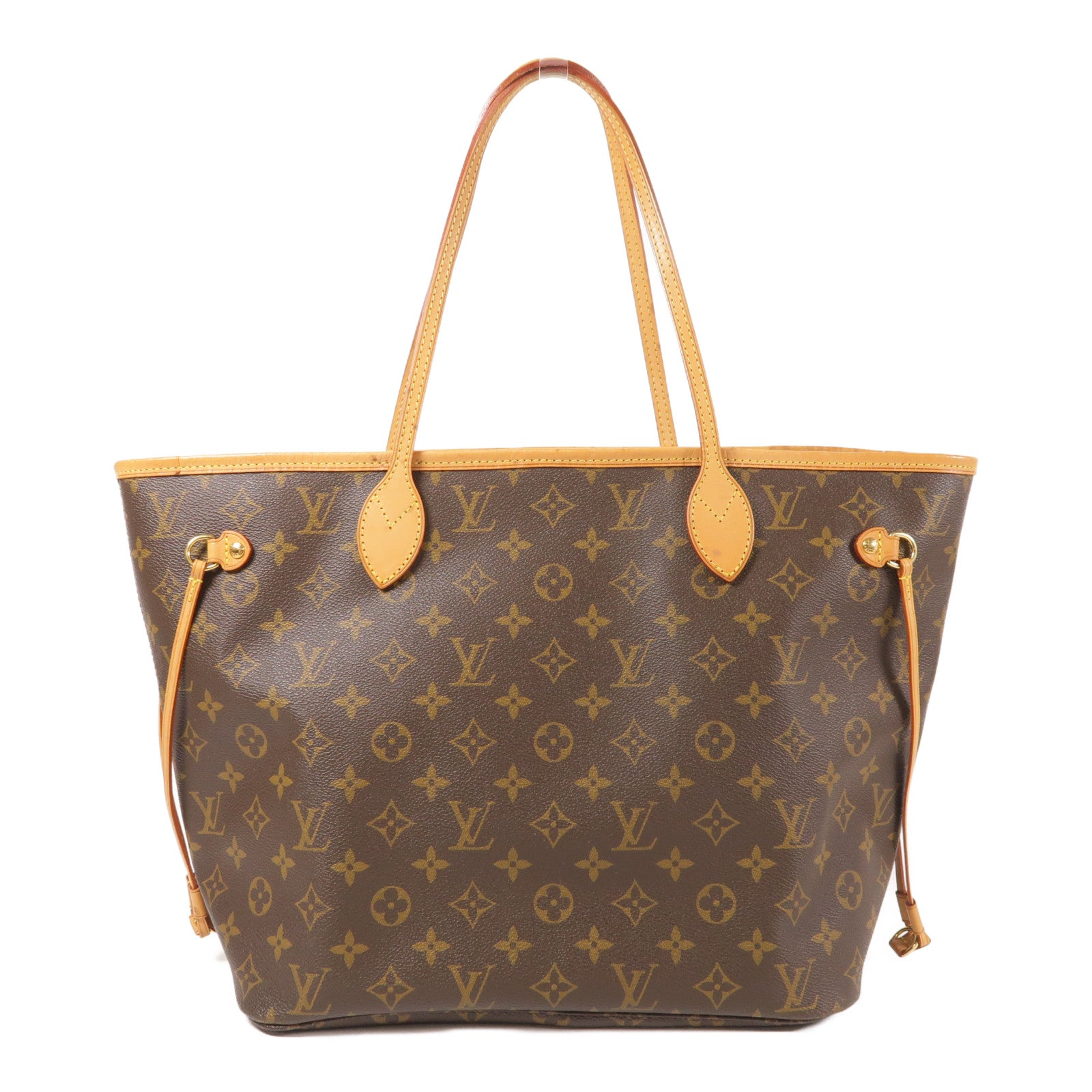LOUIS VUITTON Monogram Neverfull MM金扣手挽袋