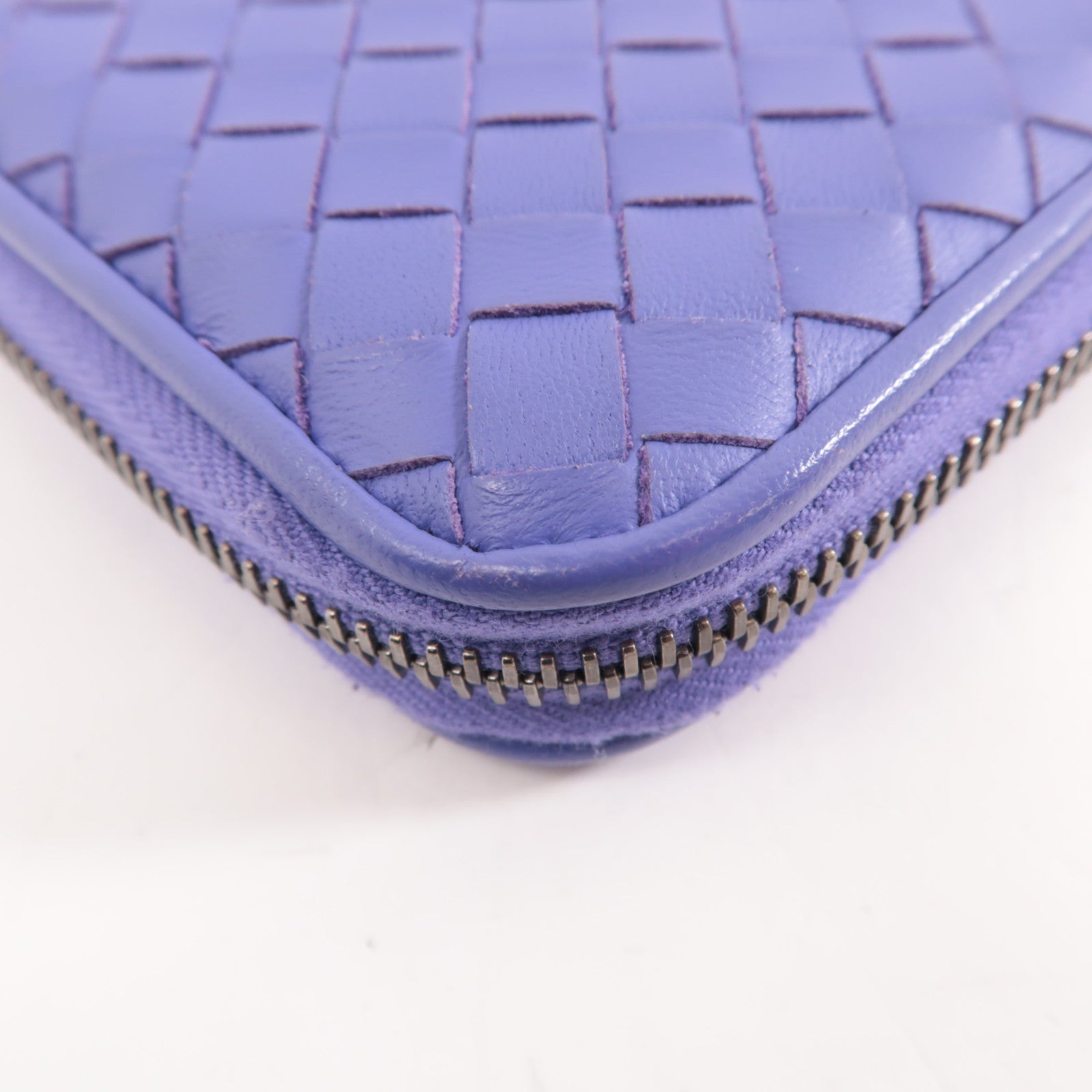 BOTTEGA VENETA 【激減優惠】織紋皮革Zipped Long Wallet長錢包紫色