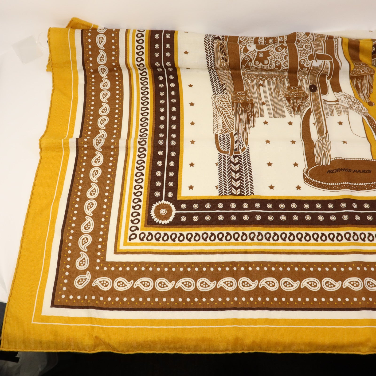 HERMES 羊絨/絲質Scarf 140X140絲巾