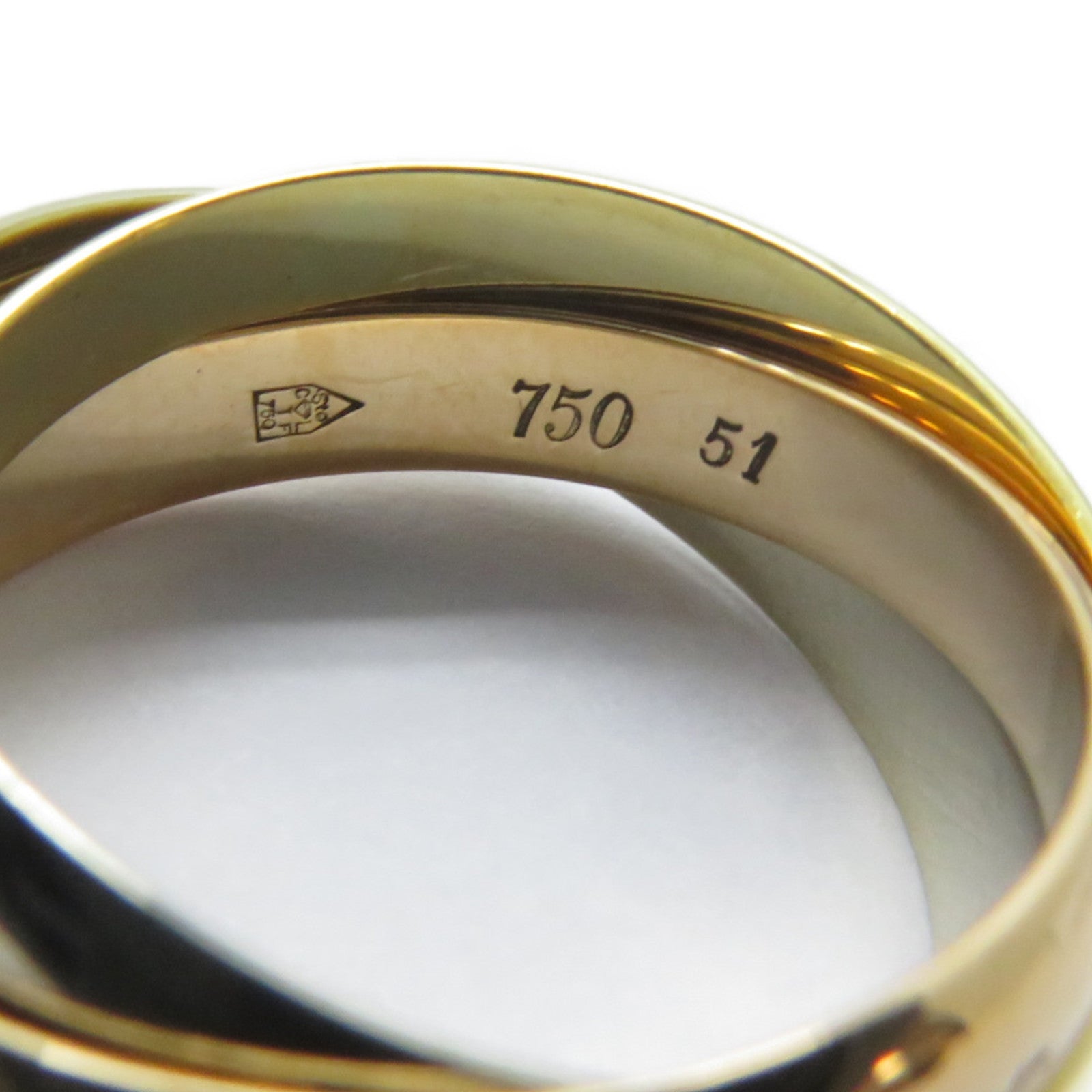CARTIER 【激減優惠】18K黃金/白金/玫瑰金Trinity戒指Cartier#51/US#6