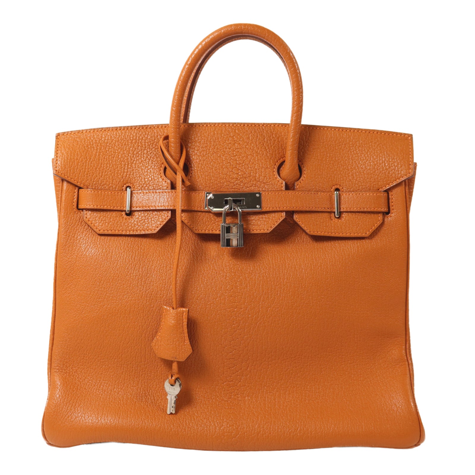 HERMES Chevre皮革Birkin 32 Hac手挽袋Orange