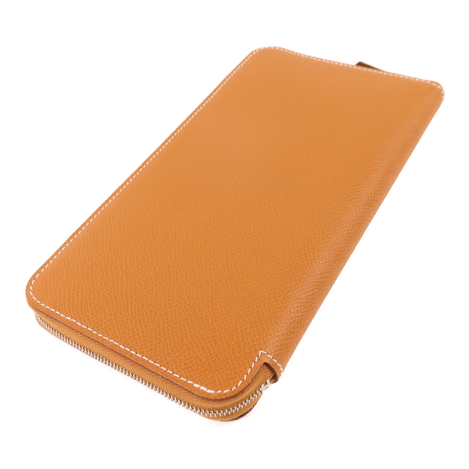 HERMES Epsom皮革Silk-In Wallet銀扣長錢包Gold