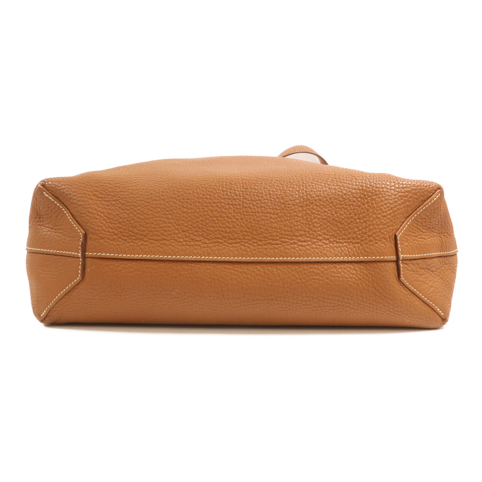 HERMES Clemence皮革Double Sens手挽袋Gold/Orange