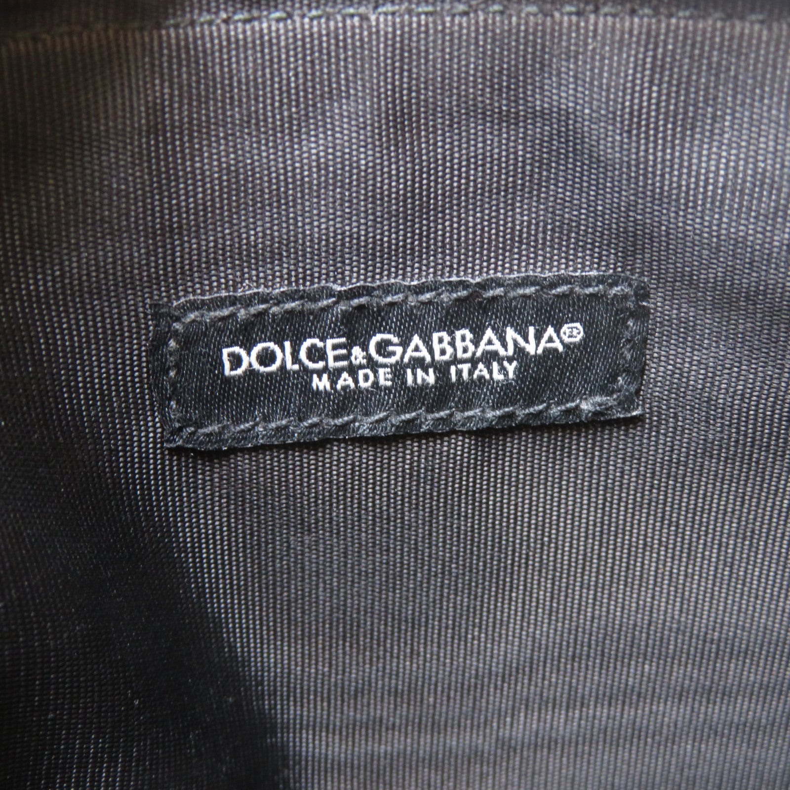 D&G 【激減優惠】牛皮皮革Pouch銀扣手拿包黑色