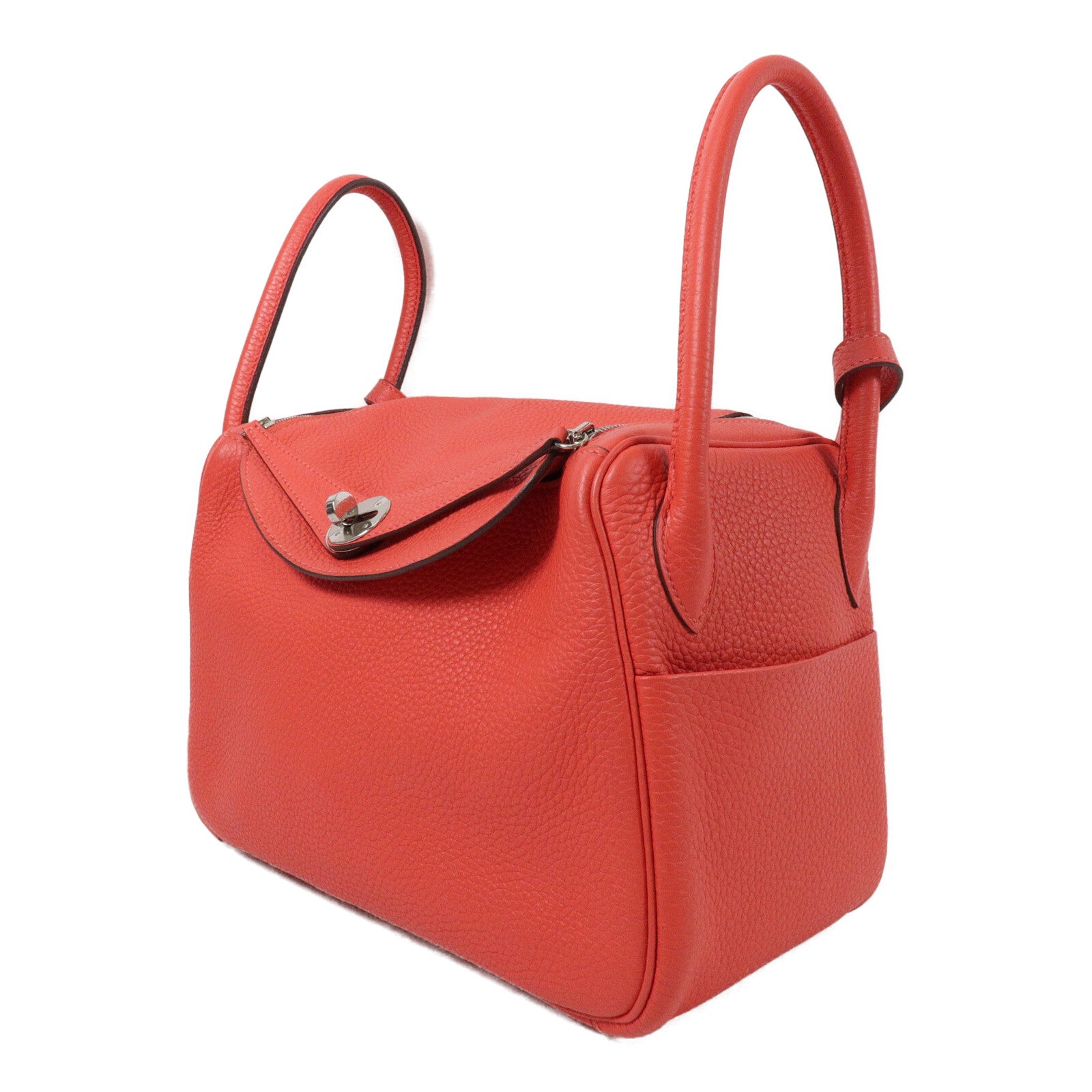 HERMES Clemence皮革Lindy 26手挽肩背兩用袋Rose Jaipur