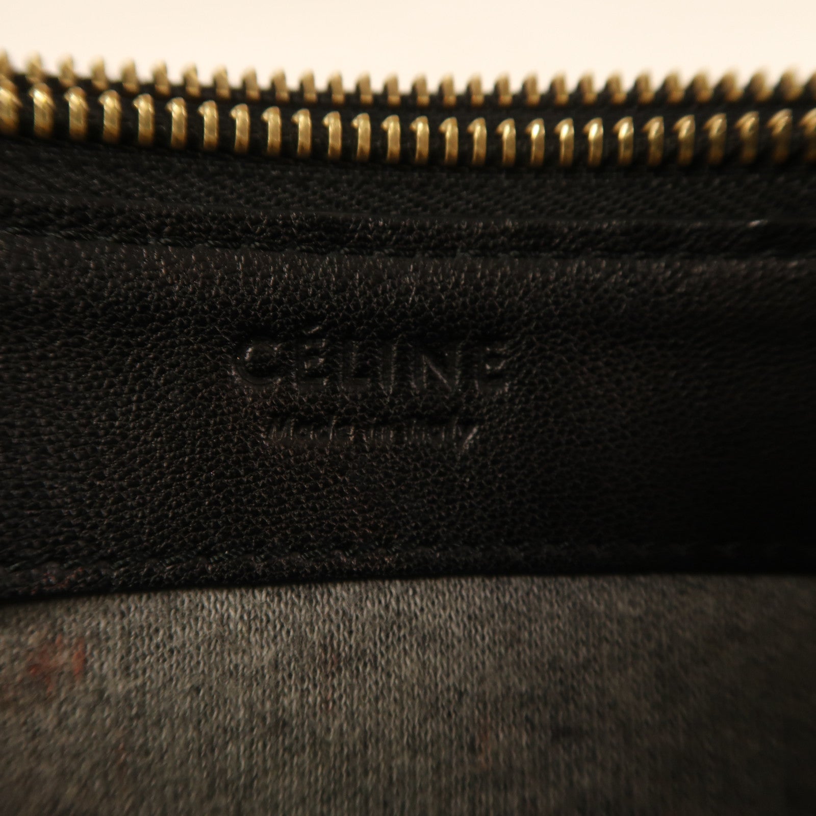 CELINE 羊皮皮革Trio金扣肩背袋黑色