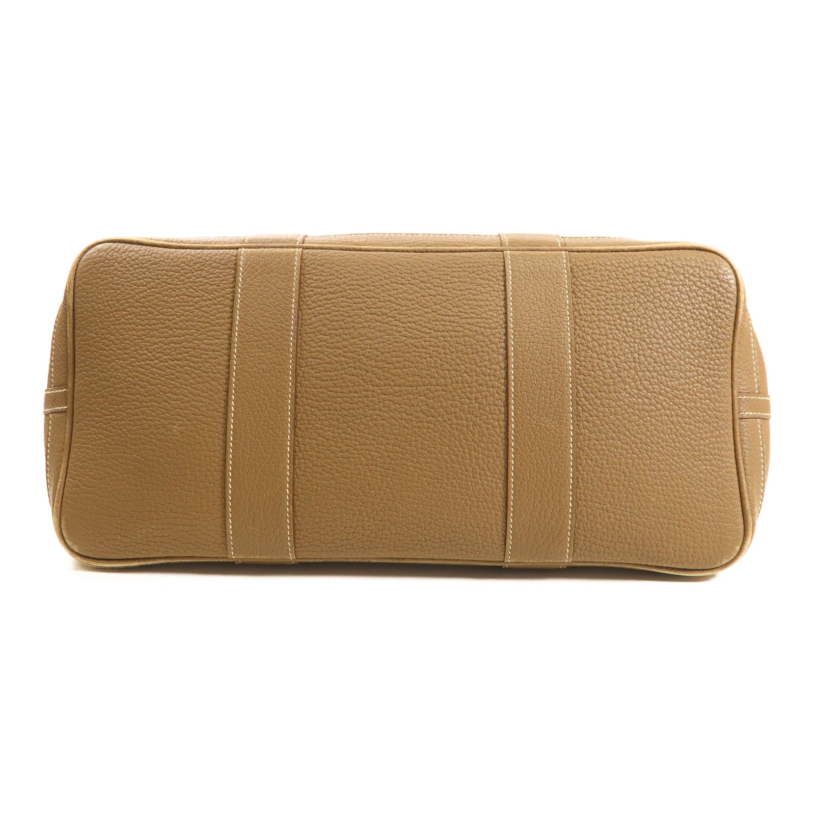 HERMES Negonda皮革Garden Party PM銀扣手挽袋Etoupe