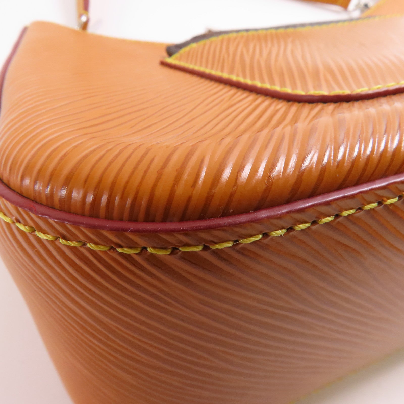LOUIS VUITTON Epi Marelle銀扣手挽肩背兩用袋棕色