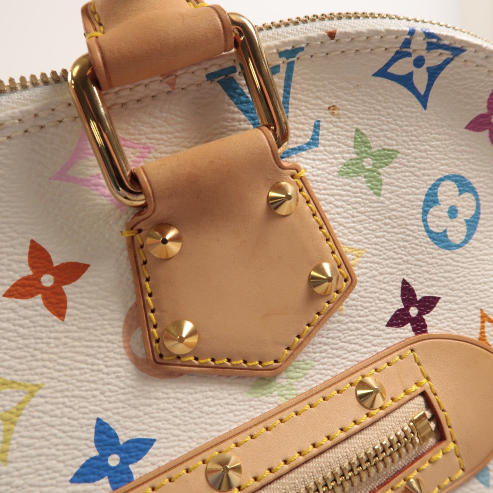 LOUIS VUITTON Monogram Multicolore Alma金扣手挽袋白色/彩色
