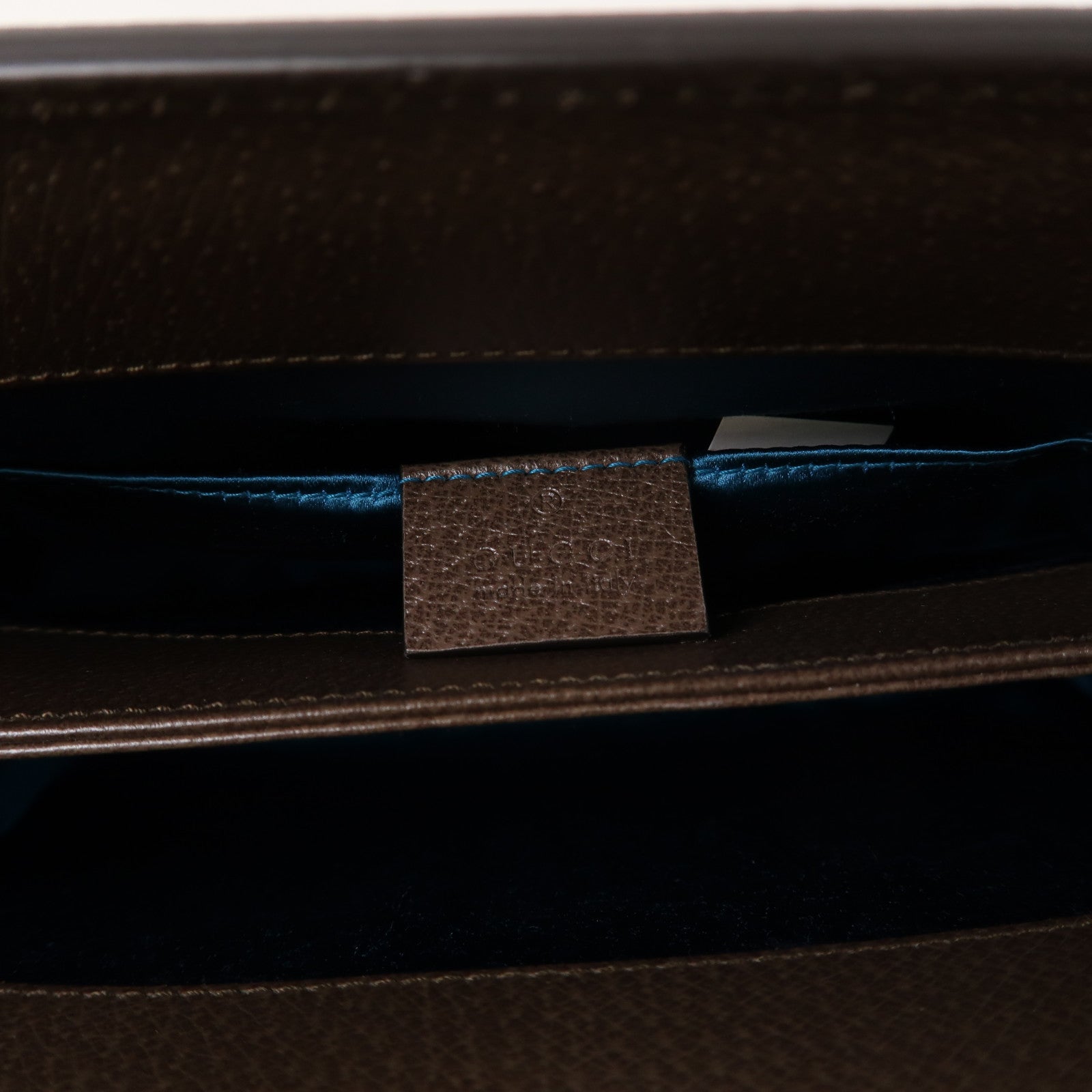 GUCCI 塗層帆布Ophidia GG金扣鏈帶肩背袋啡色
