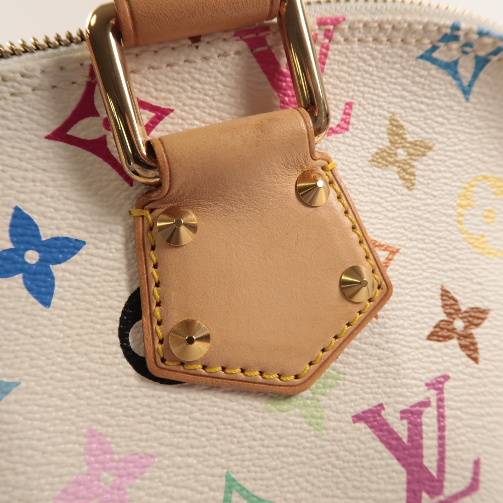 LOUIS VUITTON Monogram Multicolore Alma金扣手挽袋白色/彩色