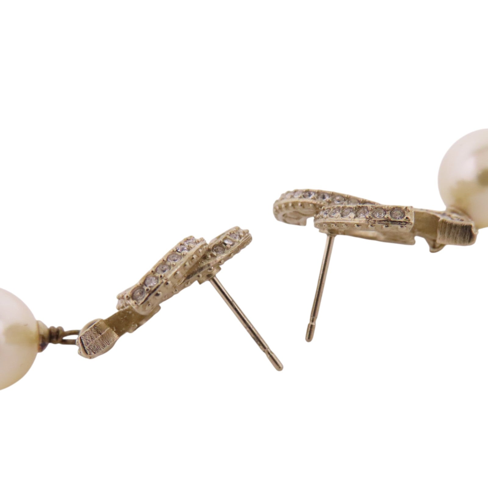 CHANEL 金屬/仿珍珠/水鑽Earrings金扣耳環