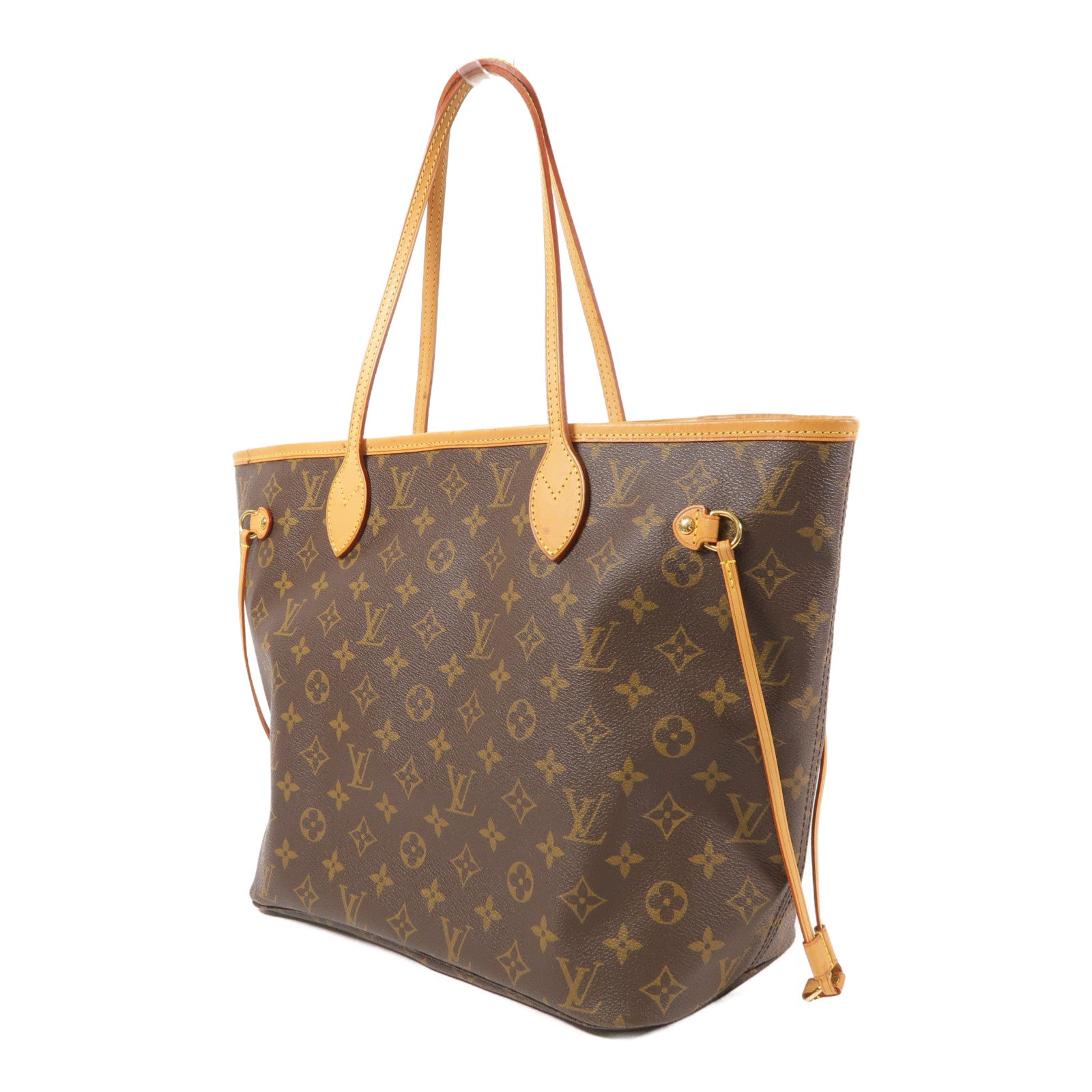 LOUIS VUITTON Monogram Neverfull MM金扣手挽袋