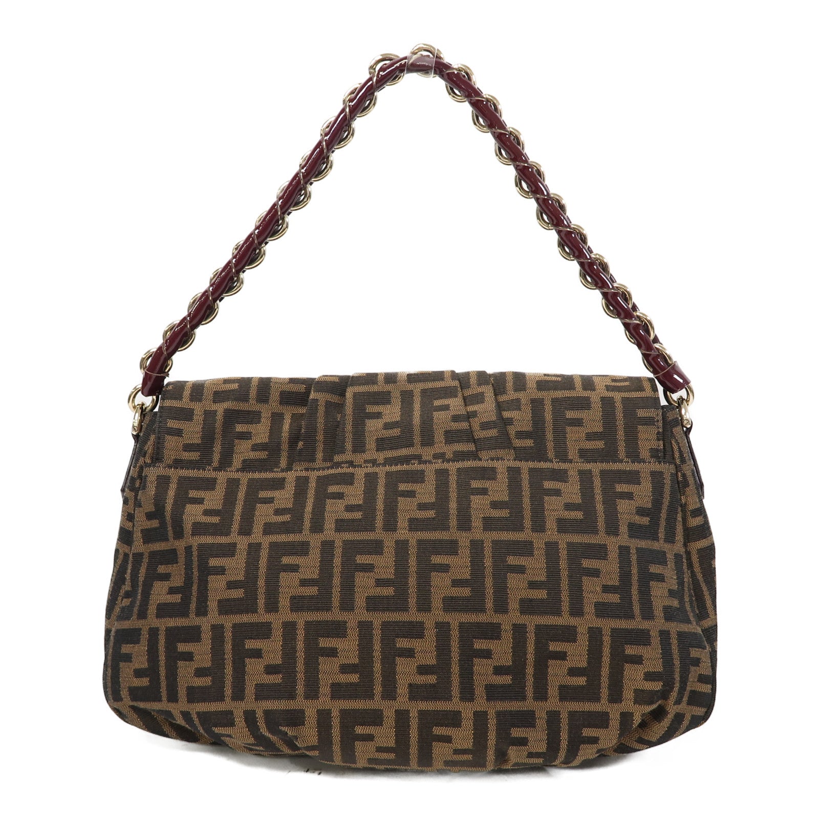 FENDI 帆布Shoulder Bag金扣肩背袋啡色