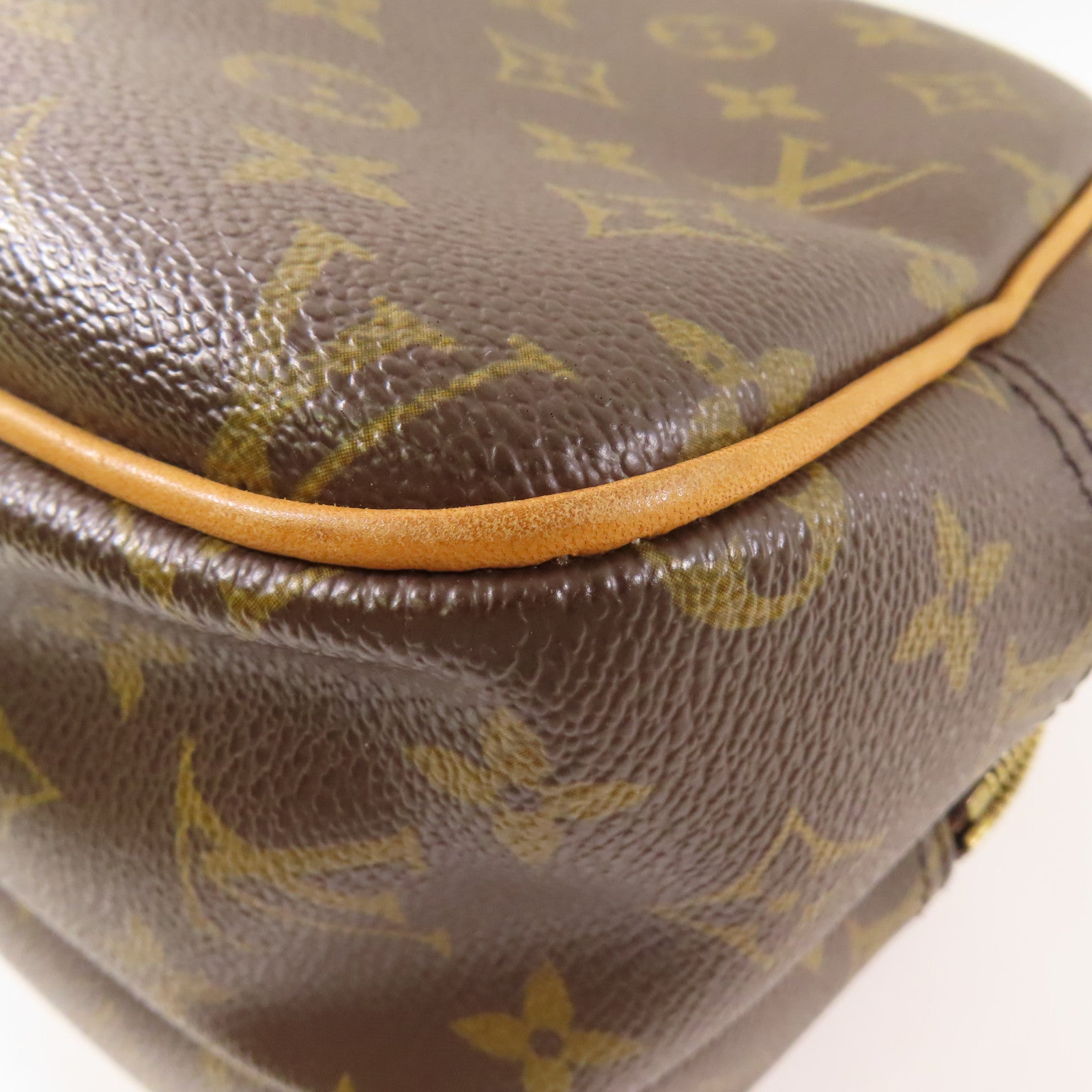 LOUIS VUITTON Monogram Reporter PM金扣肩背袋棕色
