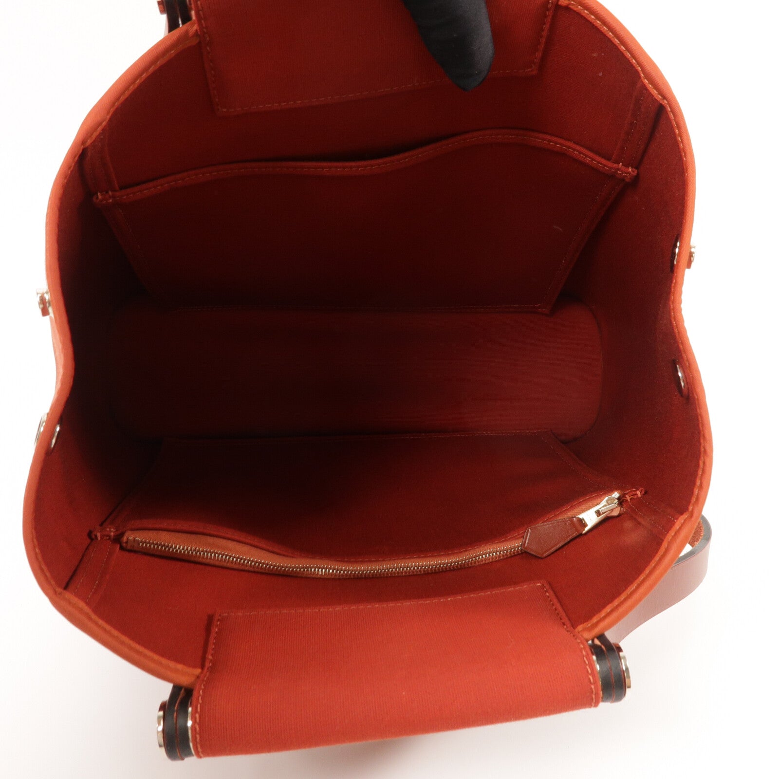 HERMES 帆布Cabag PM手挽肩背兩用袋Roue Venitien/RougeH