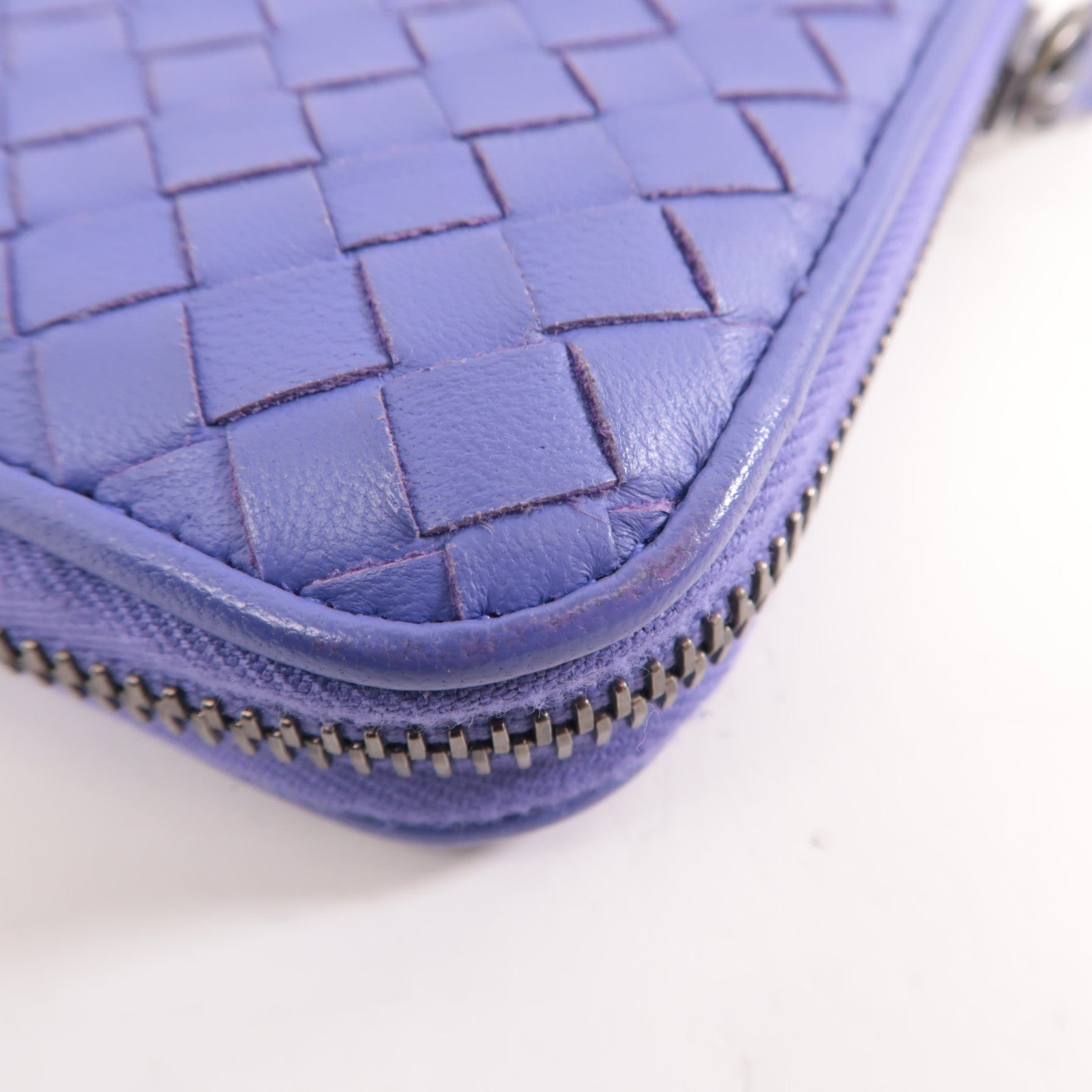 BOTTEGA VENETA 【激減優惠】織紋皮革Zipped Long Wallet長錢包紫色