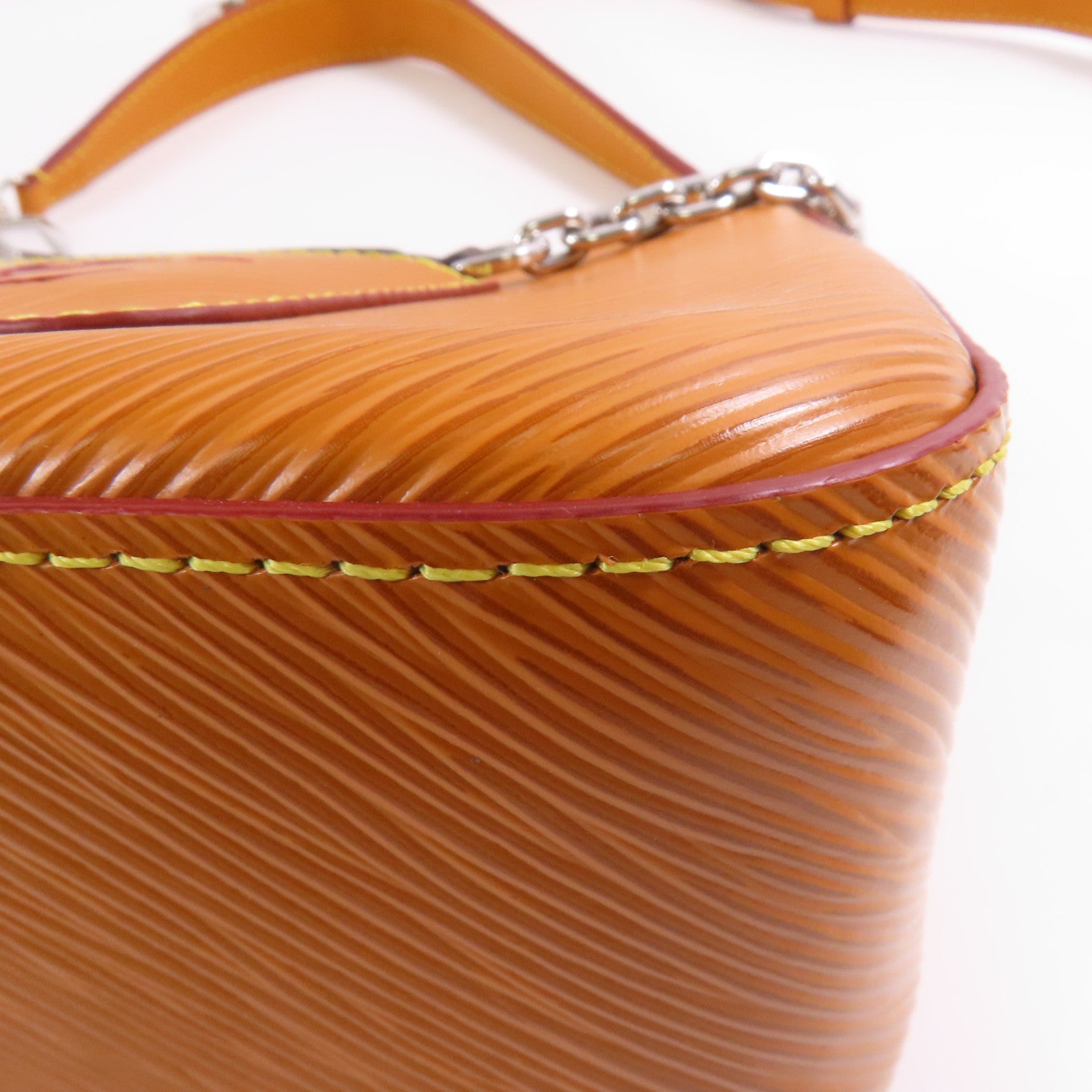 LOUIS VUITTON Epi Marelle銀扣手挽肩背兩用袋棕色
