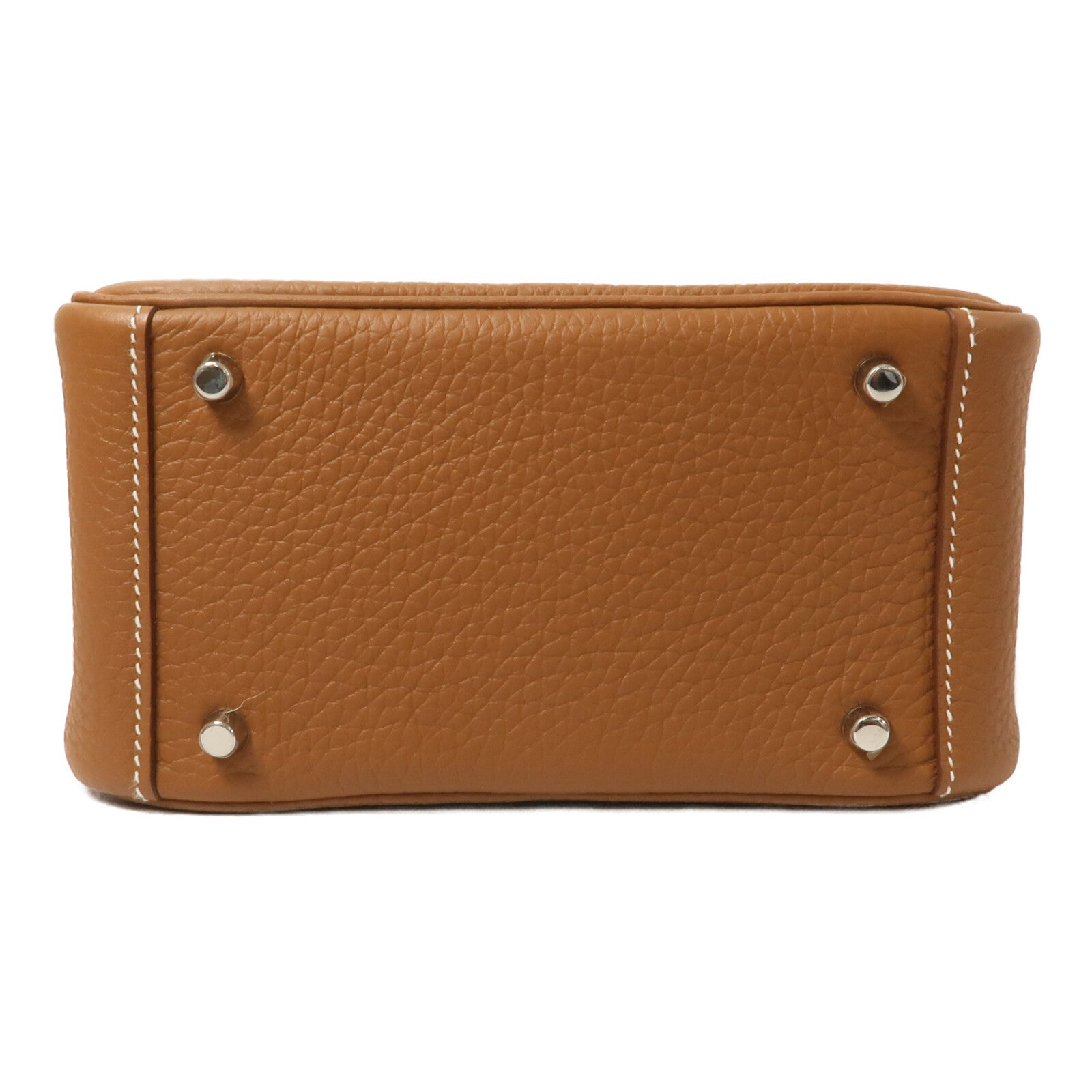 HERMES Clemence皮革Mini Lindy金扣手挽肩背兩用袋Gold