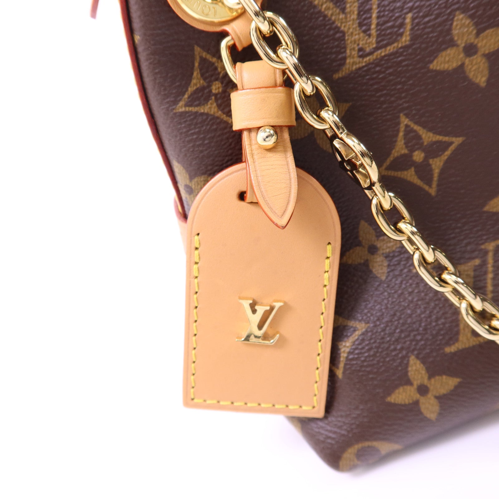 LOUIS VUITTON Monogram CarryAll BB金扣鏈帶肩背袋