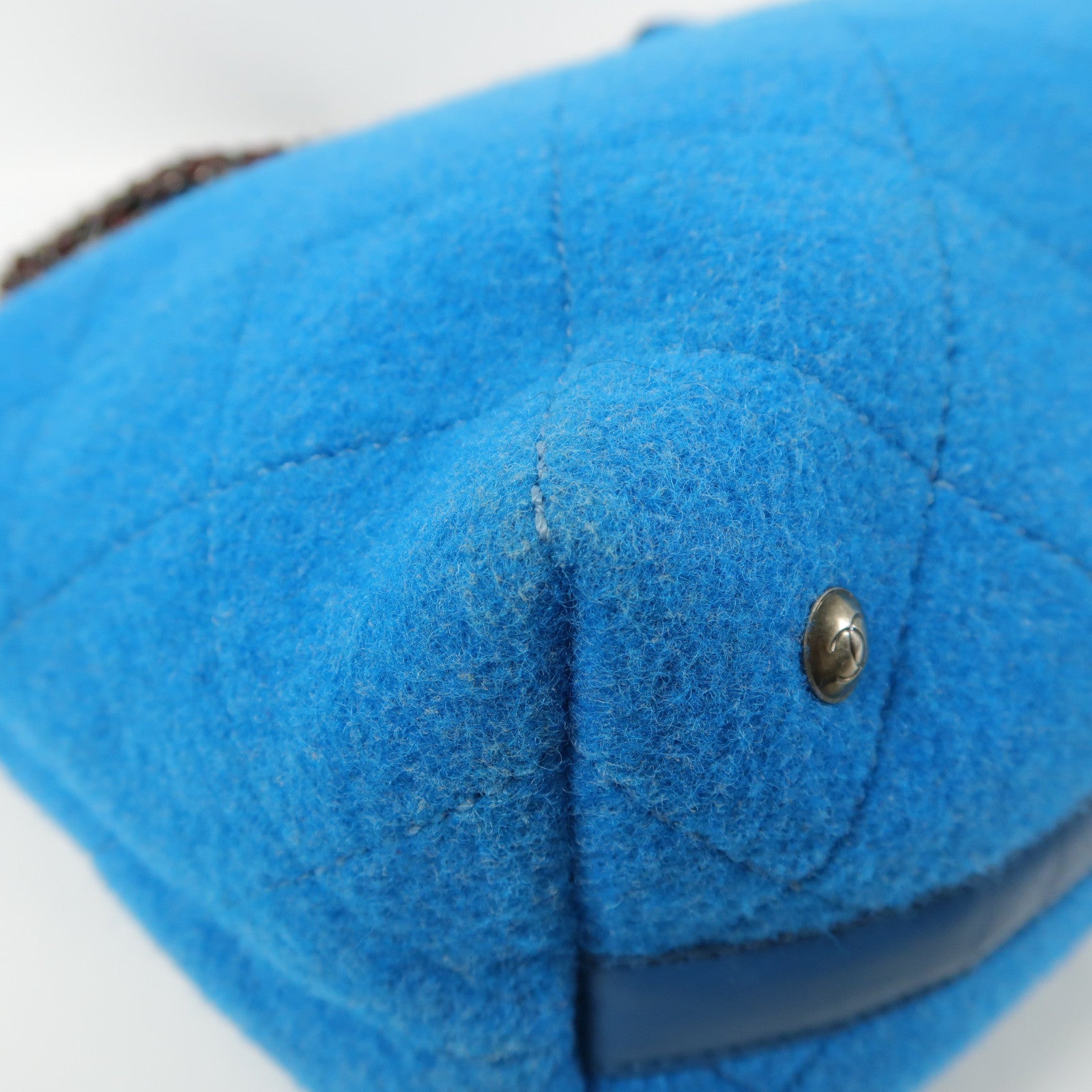 CHANEL 羊毛Chain Shoulder鏈帶手挽肩背兩用袋