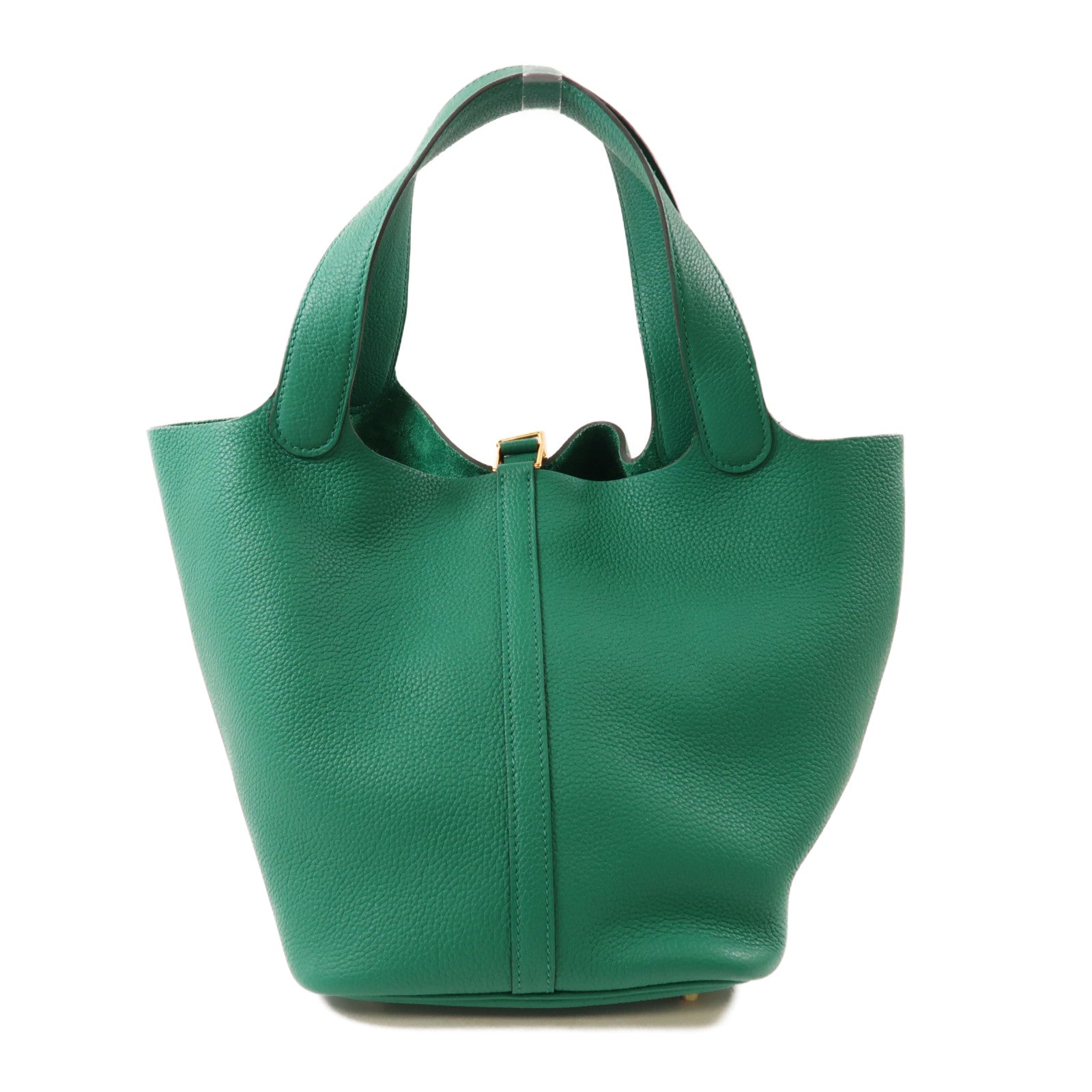 HERMES Clemence皮革Picotin18金扣手挽袋vert vertigo